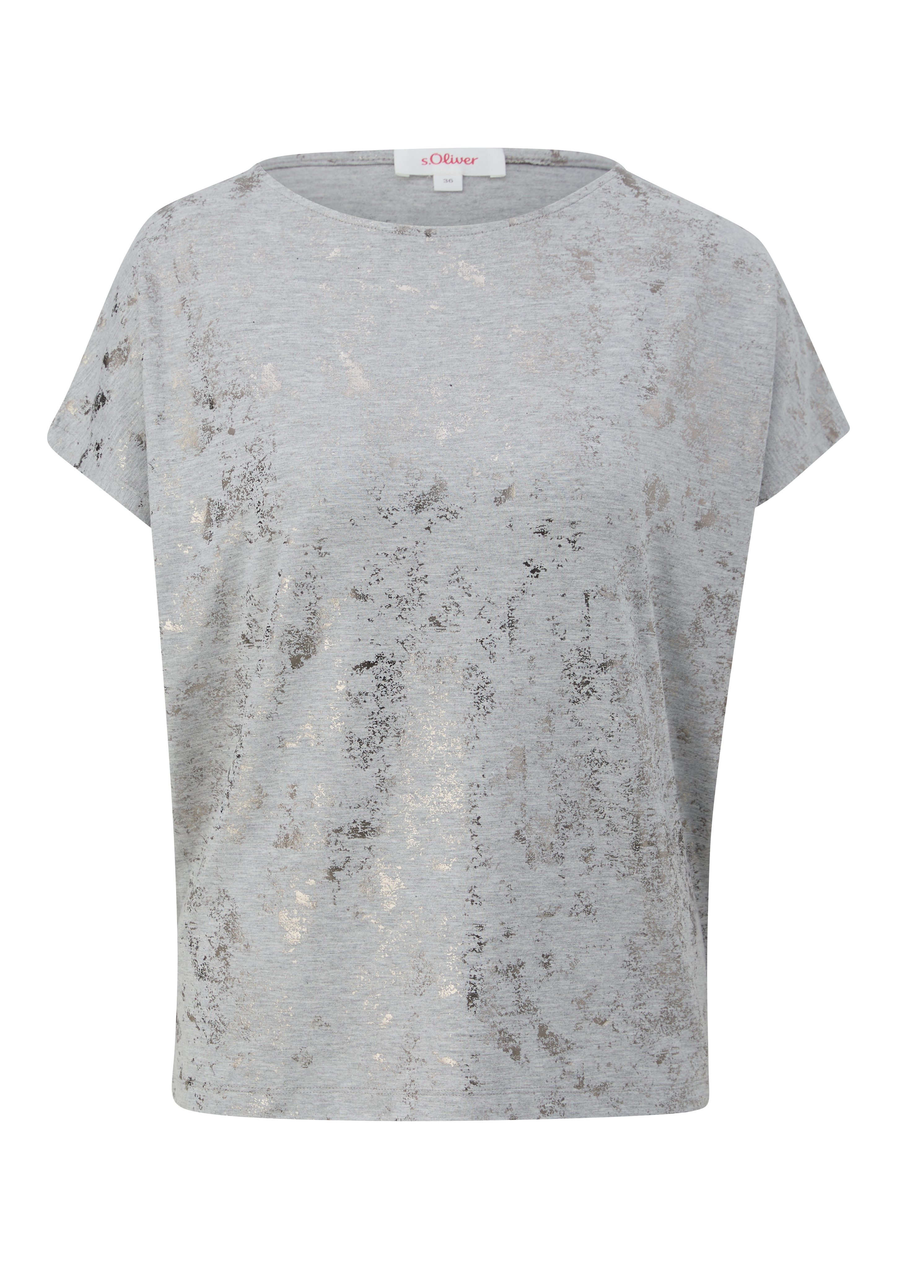 s.Oliver T-shirt met gemetalliseerd patroon