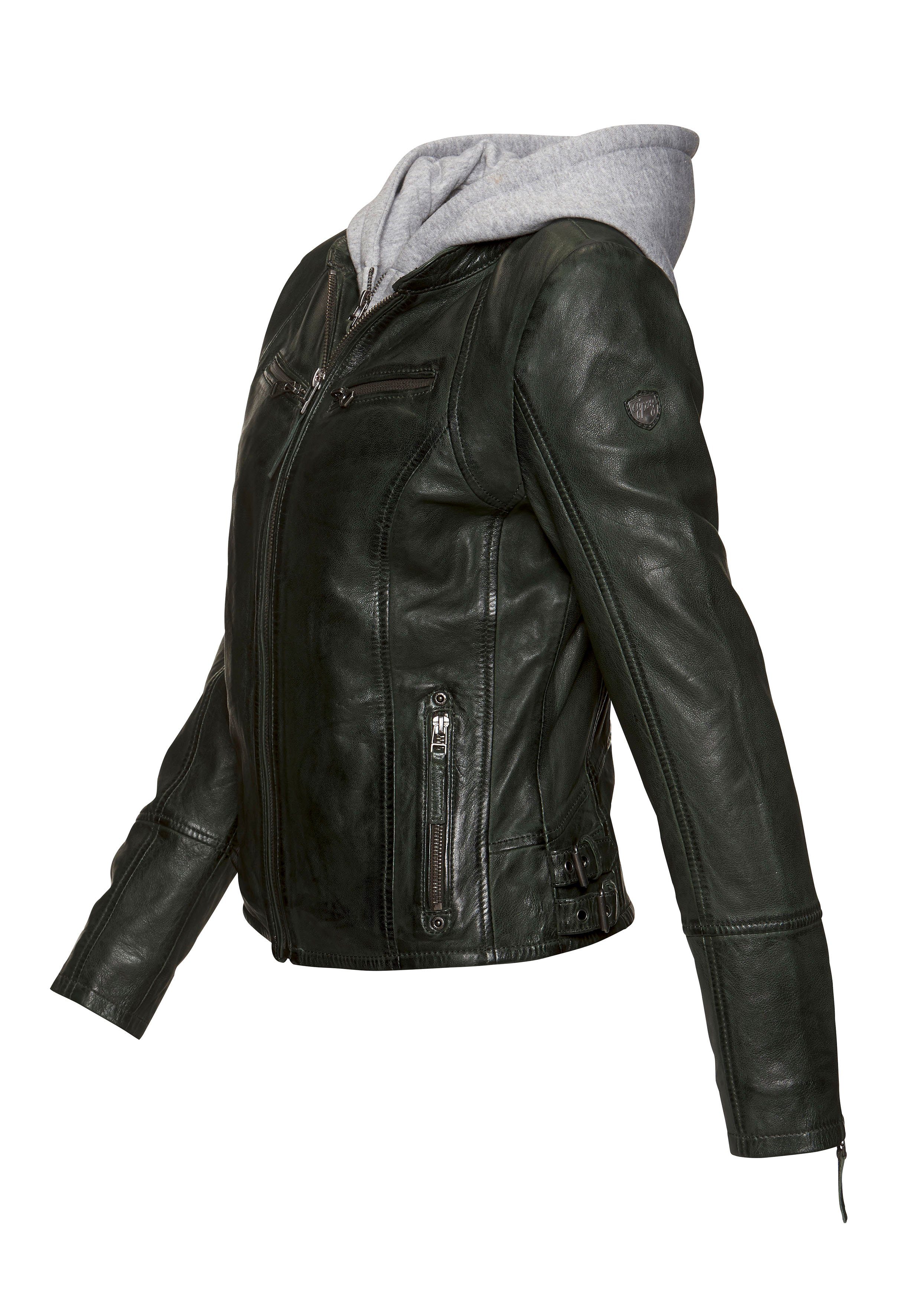 Mauritius Leren jack NOLA Two-in-one stijl - met een afneembare jerseycapuchon