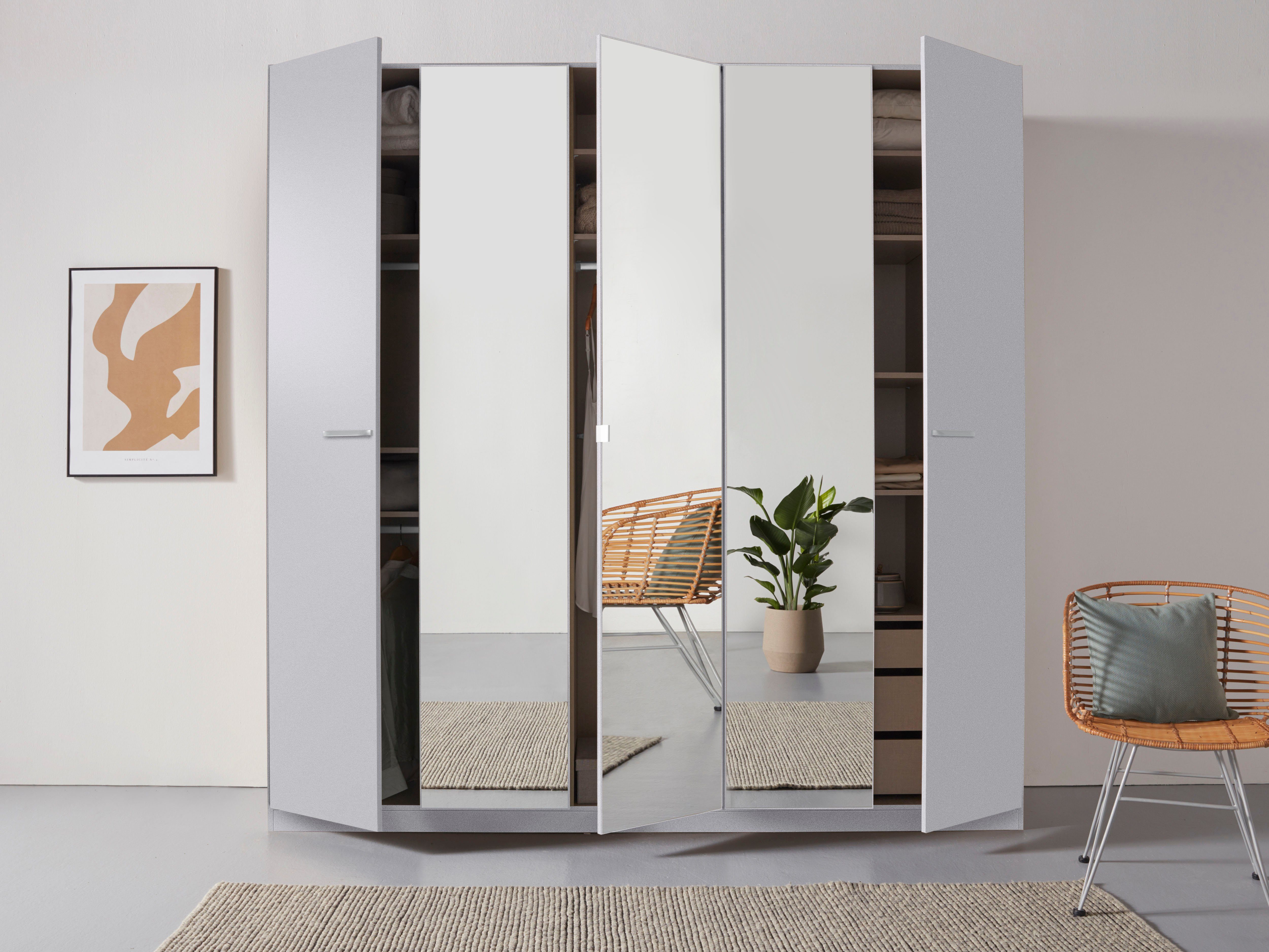 rauch Draaideurkast Kledingkast kast garderobe TOPSELLER OTELI incl. binnenindeling met 3 binnenlades extra planken optioneel met spiegel made in germany