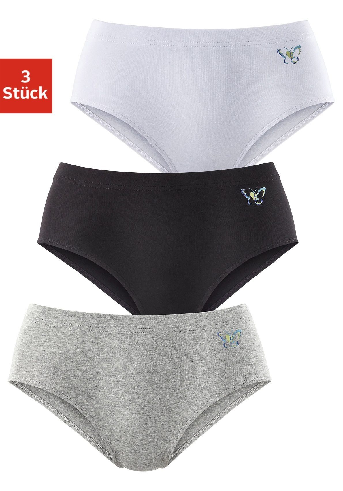 Petite fleur Modellerende slip Bodyforming slip van elastische katoen (3 stuks) dames slips maat 40/42 grijs