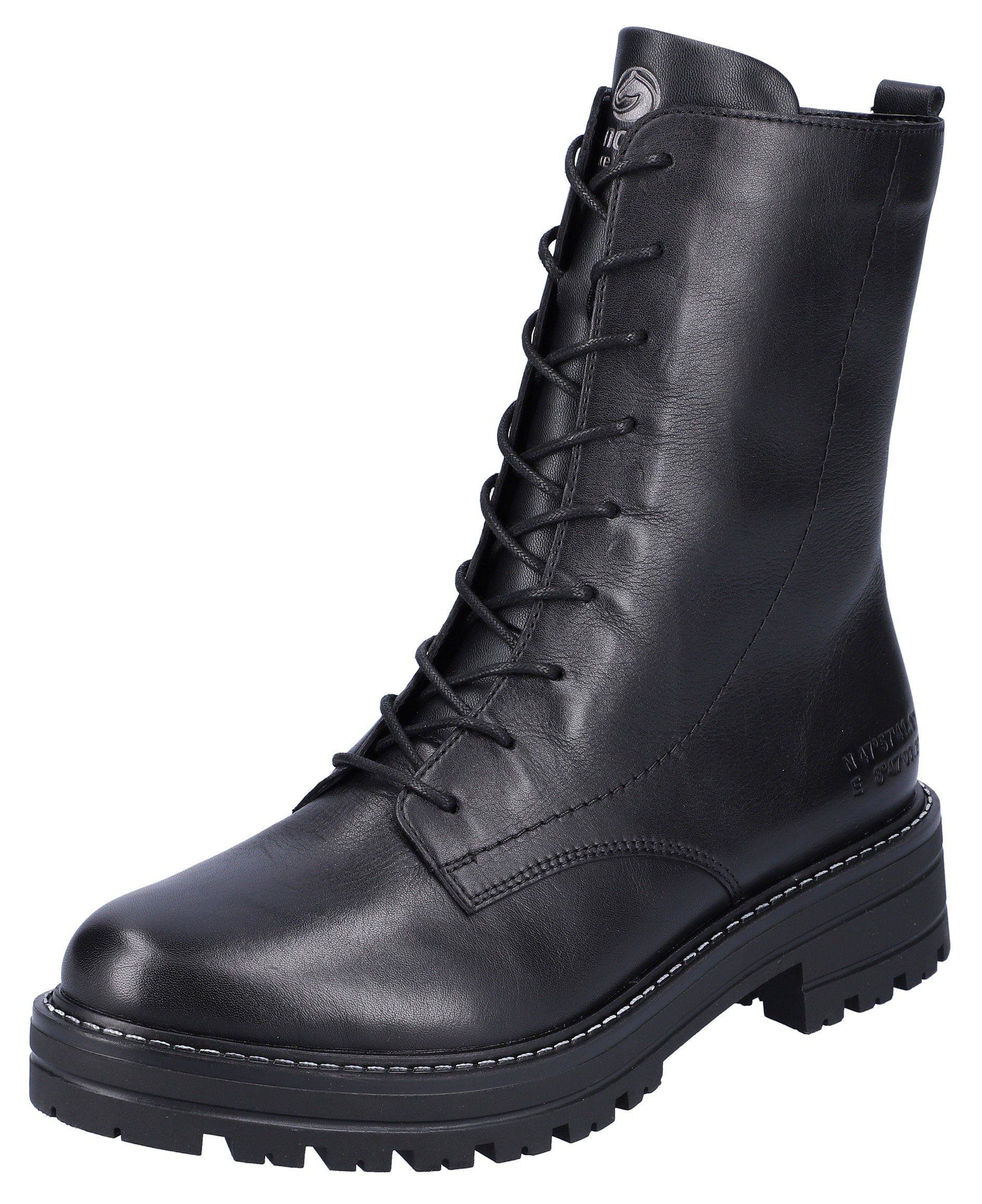 Remonte Veterlaarsjes blokhak, veterschoenen, chunky boots met contrast-raamstiksels