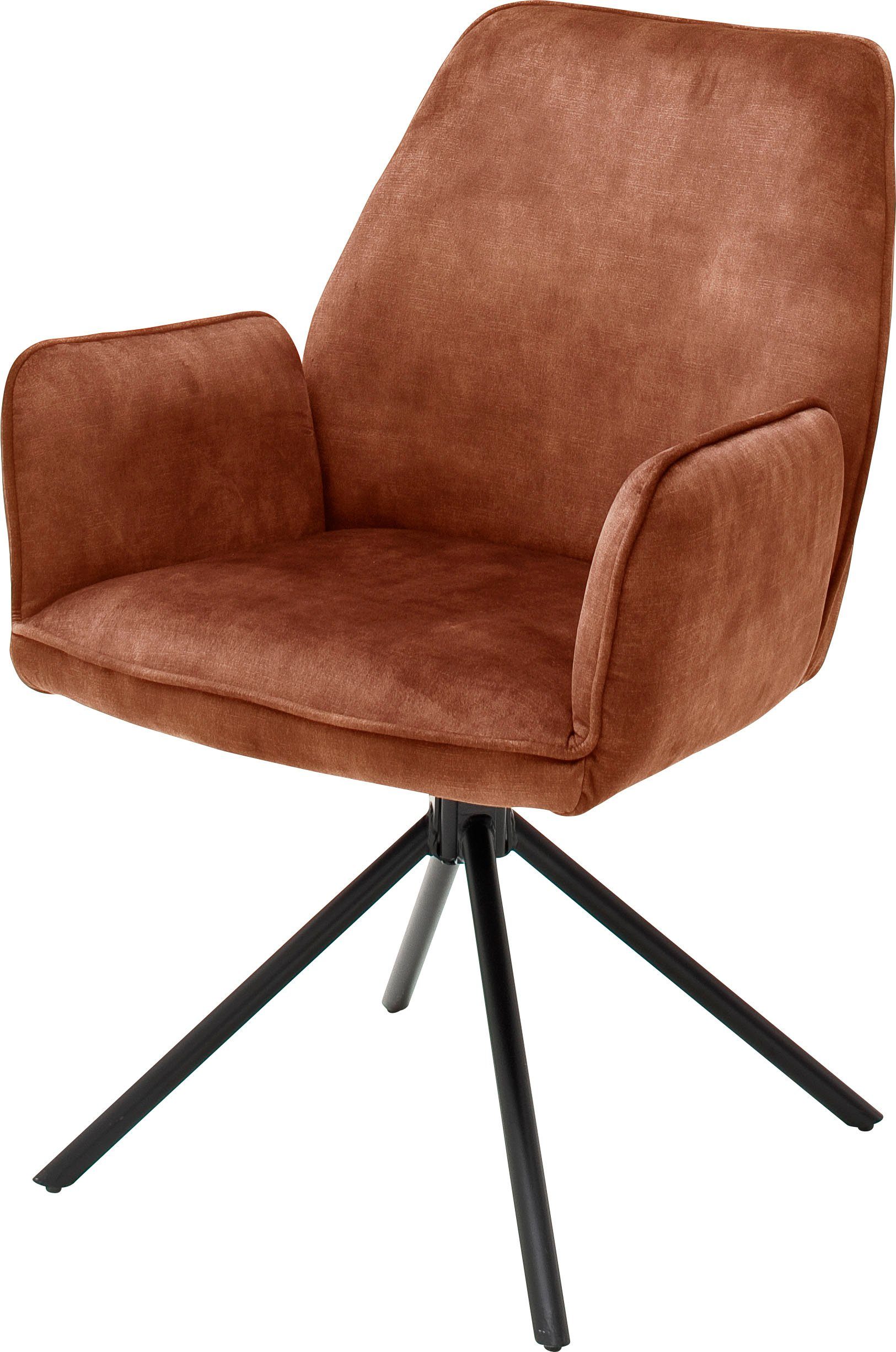 MCA furniture Eetkamerstoel Ottawa met armleuning Vintage suède-look met opstaande naad, stoel belastbaar tot 120 kg (set, 2 stuks)