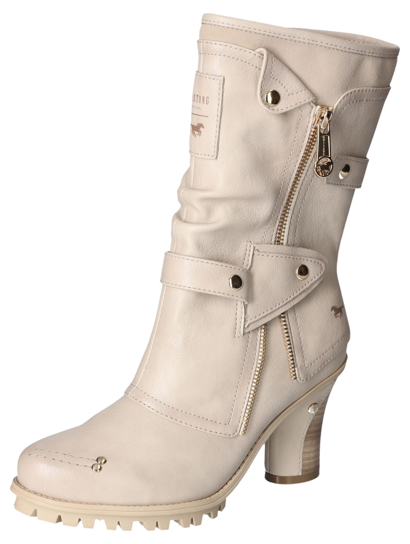 Mustang Shoes Winterlaarzen hakkenlaarzen, rits, met trendy details