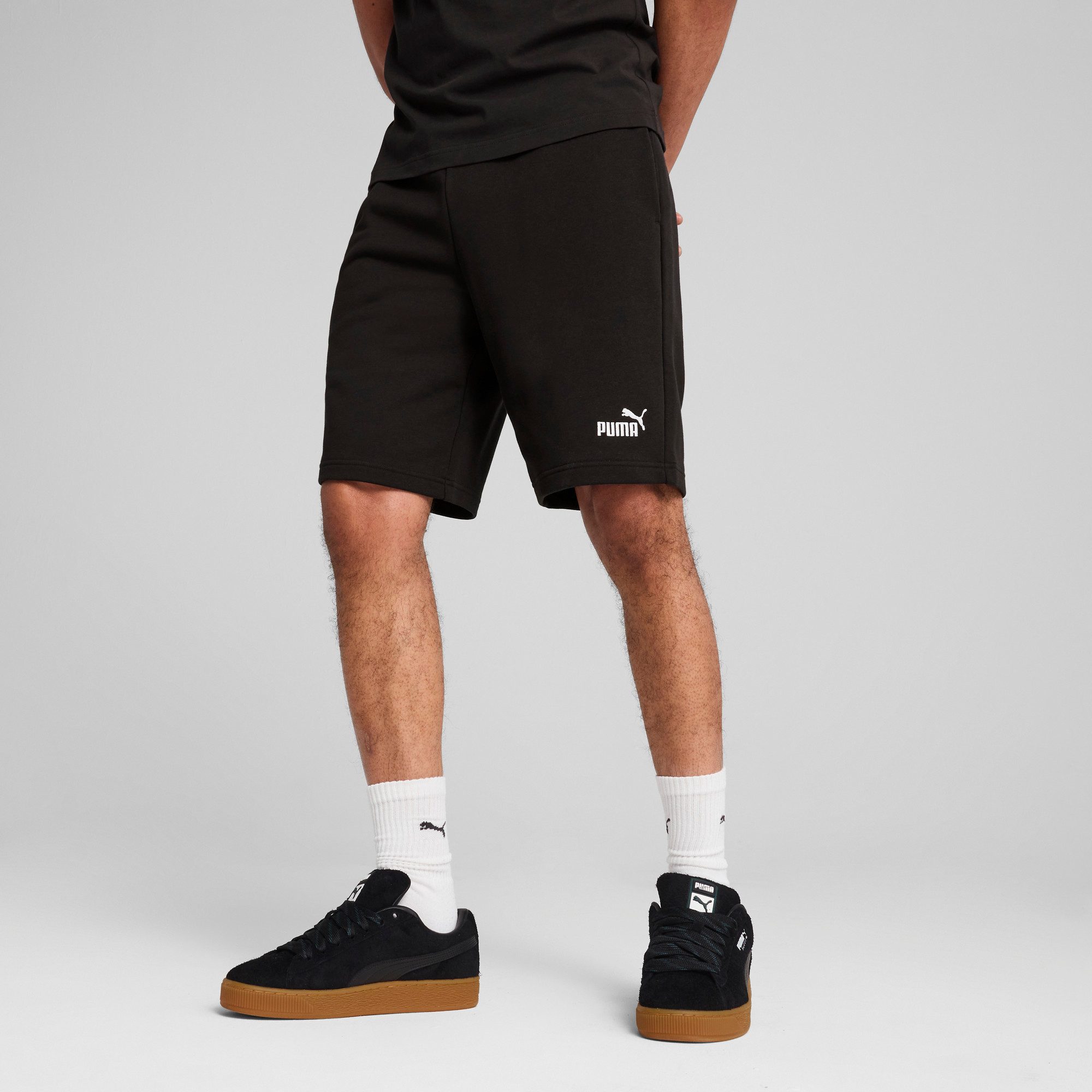 PUMA Trainingsshort ESS NO. 1 LOGO SHORTS 10" Sweatshorts met zacht French Terry materiaal heren sportshorts maat L zwart
