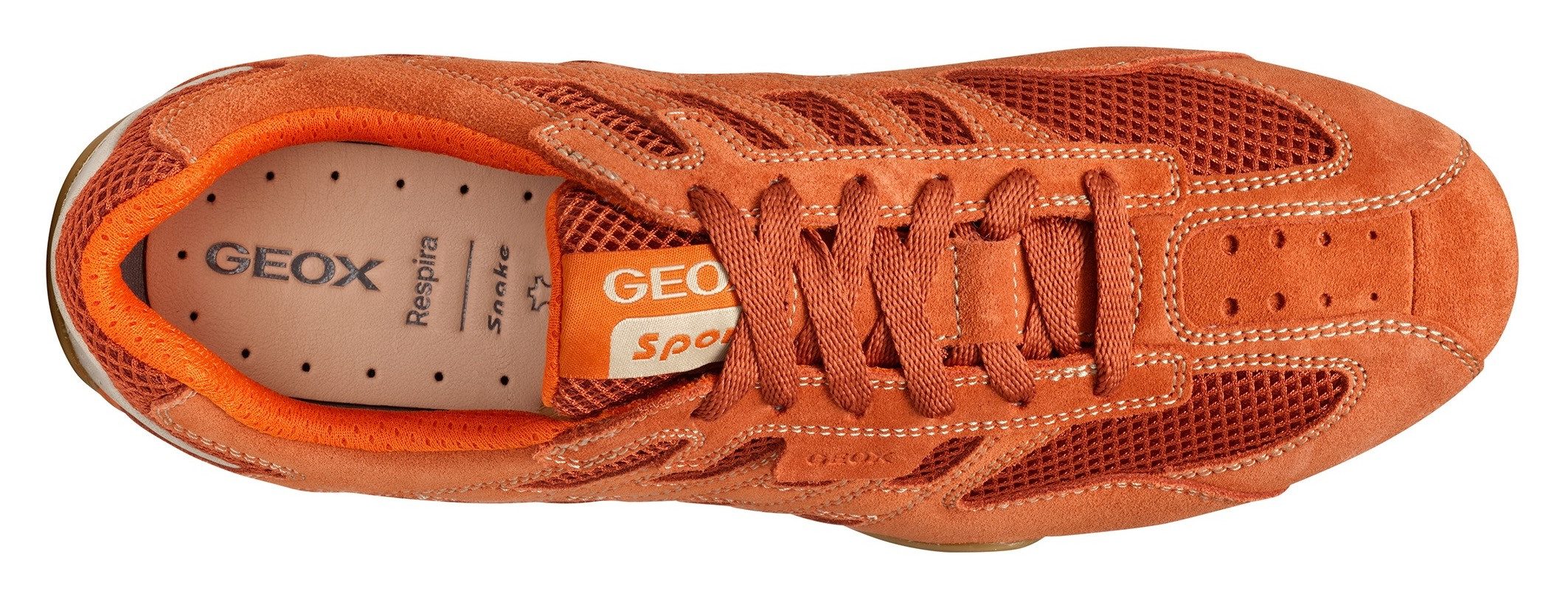Geox Veterschoenen U SNAKE ORIGINAL , veterschoen, vrijetijdsschoen, trekking sneaker met leren binnenzool