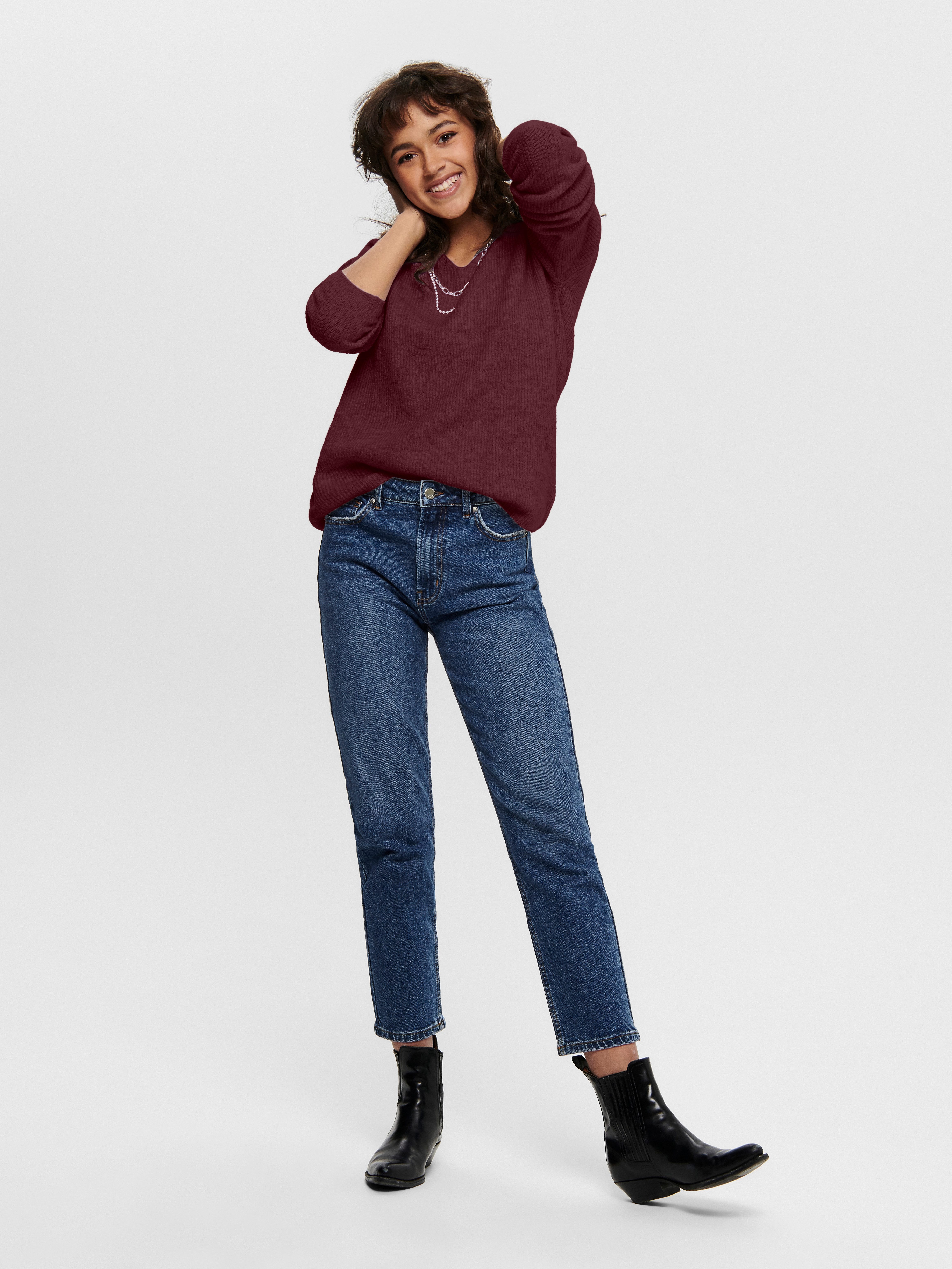Only Trui met V-hals ONLCAMILLA V-NECK L/S PULLOVER KNT NOOS