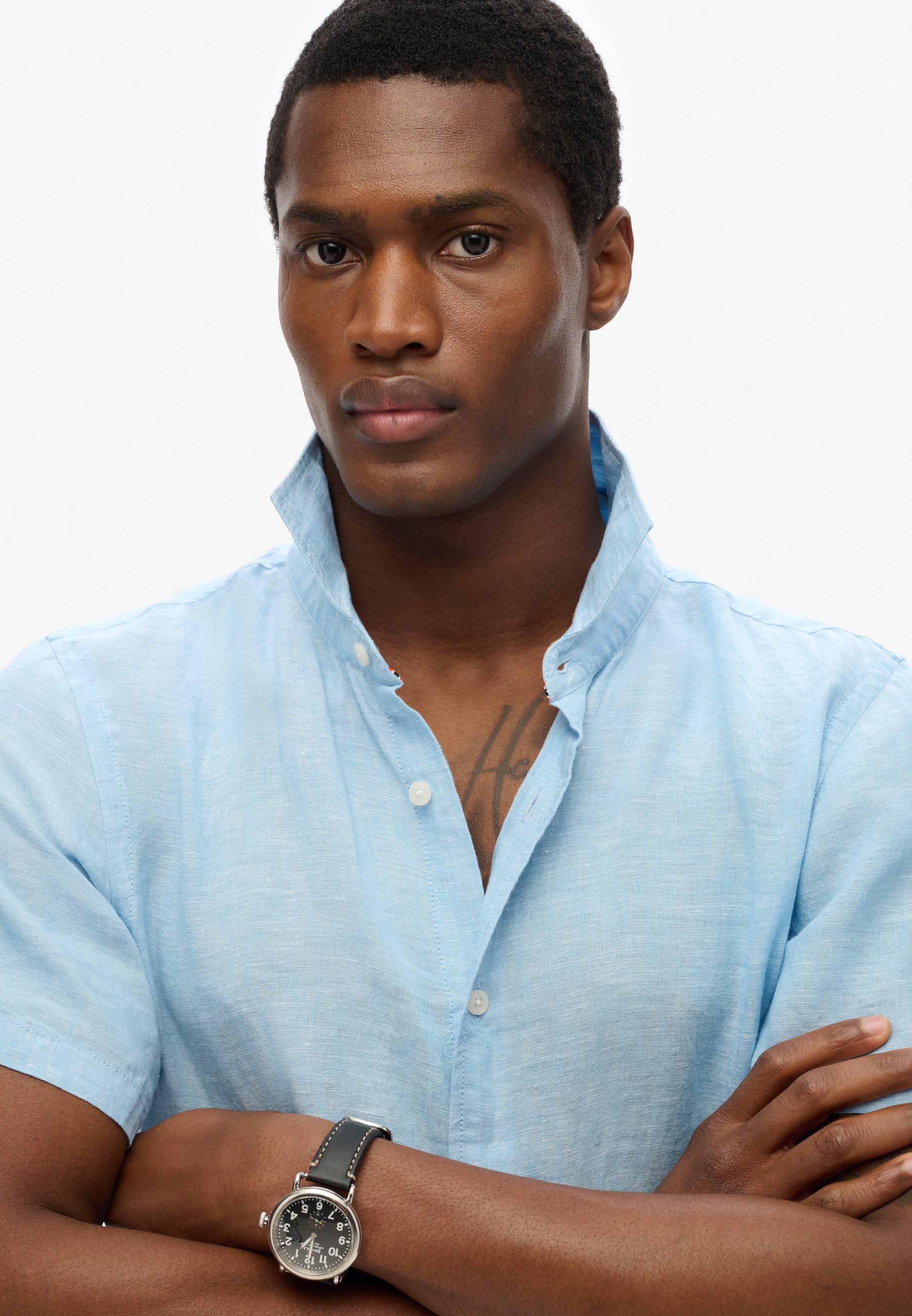 Superdry Overhemd met korte mouwen VACATION LINEN S/S SHIRT