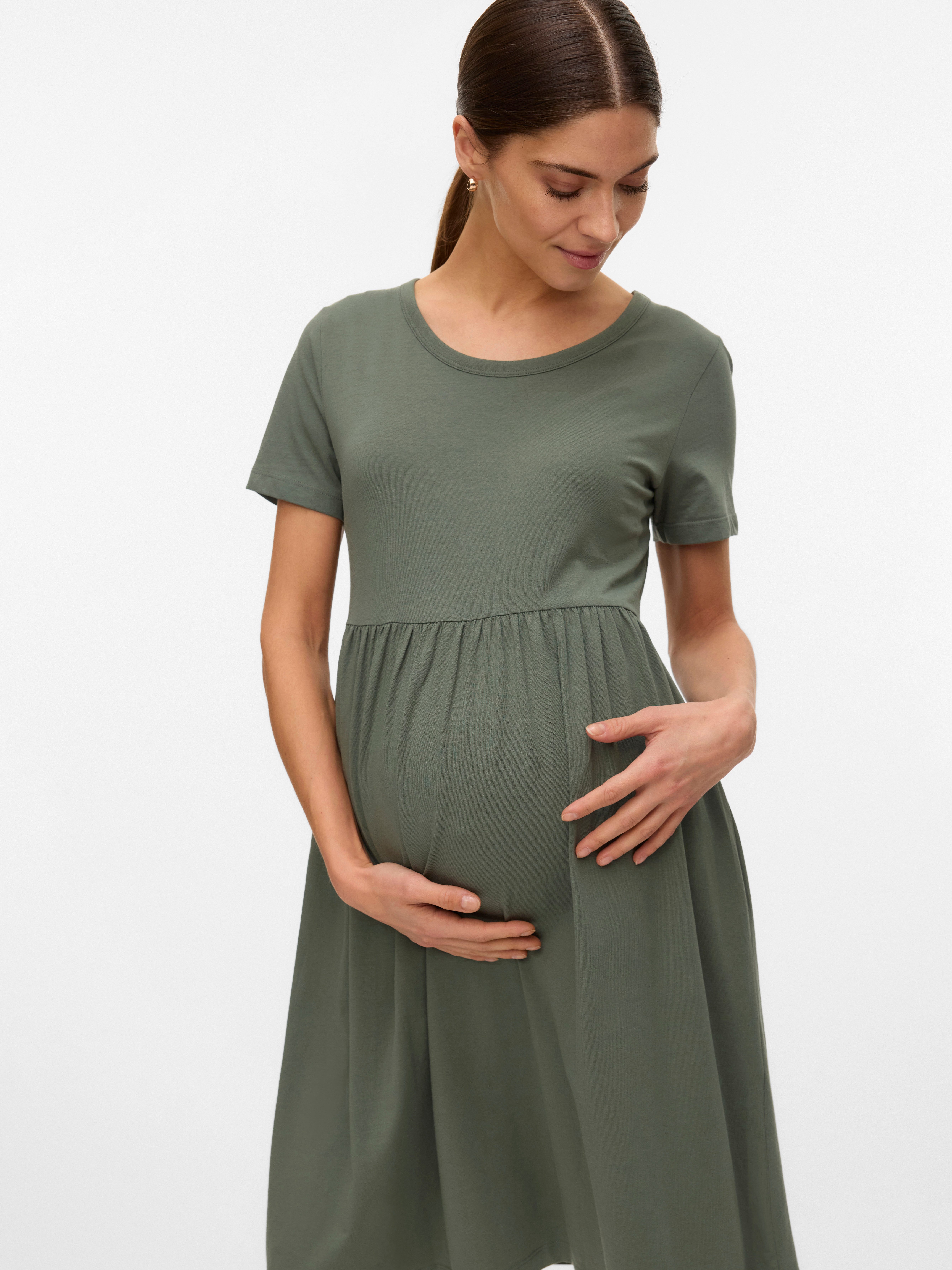 Mamalicious Midi-jurk MLMIA SS JRS ABK SKATER DRESS NOOS