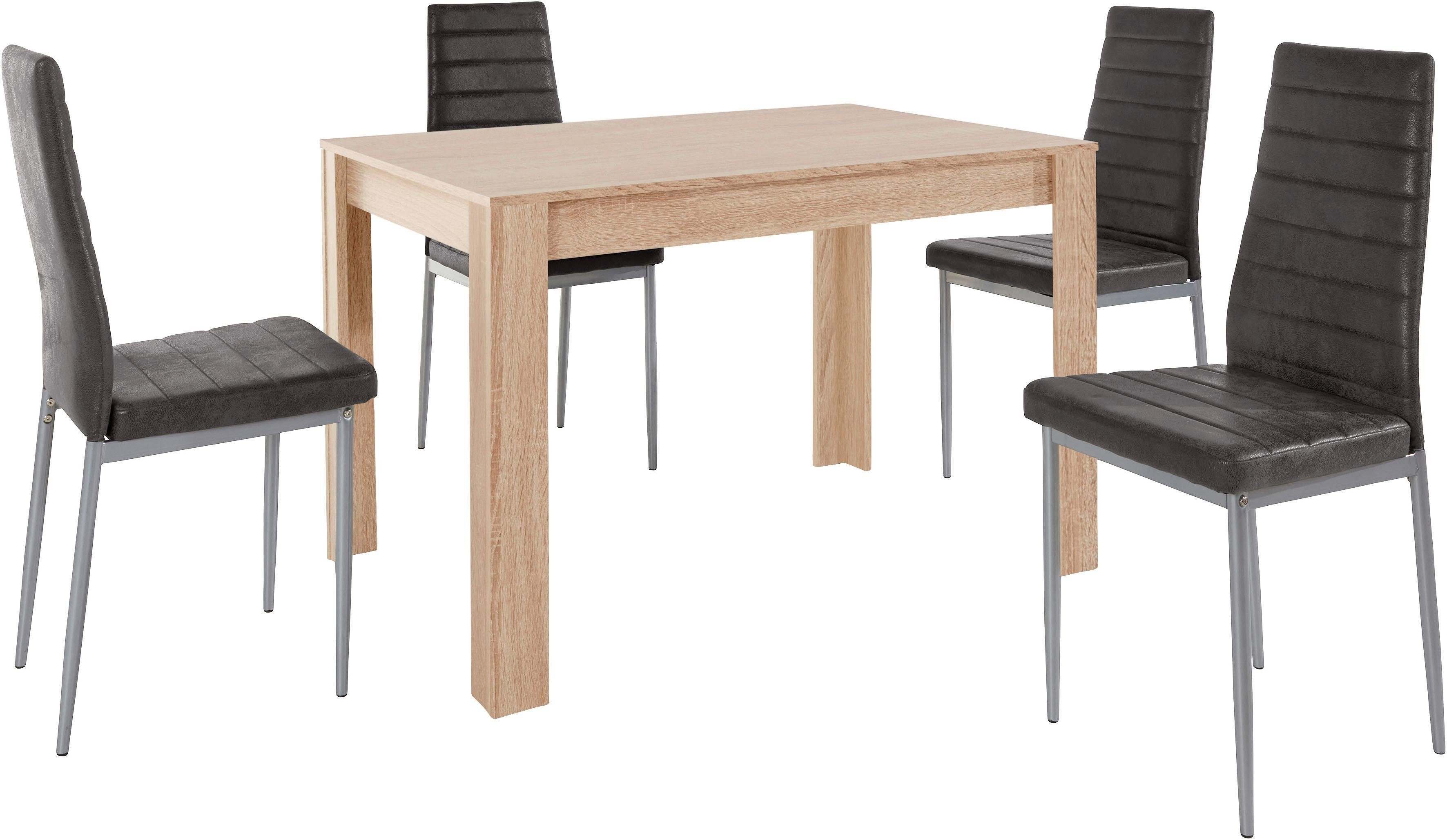 INOSIGN Eethoek Met tafel en 4 stoelen Tafelbreedte 120 cm eetkamer set, tafelgroep (set, 5-delig)