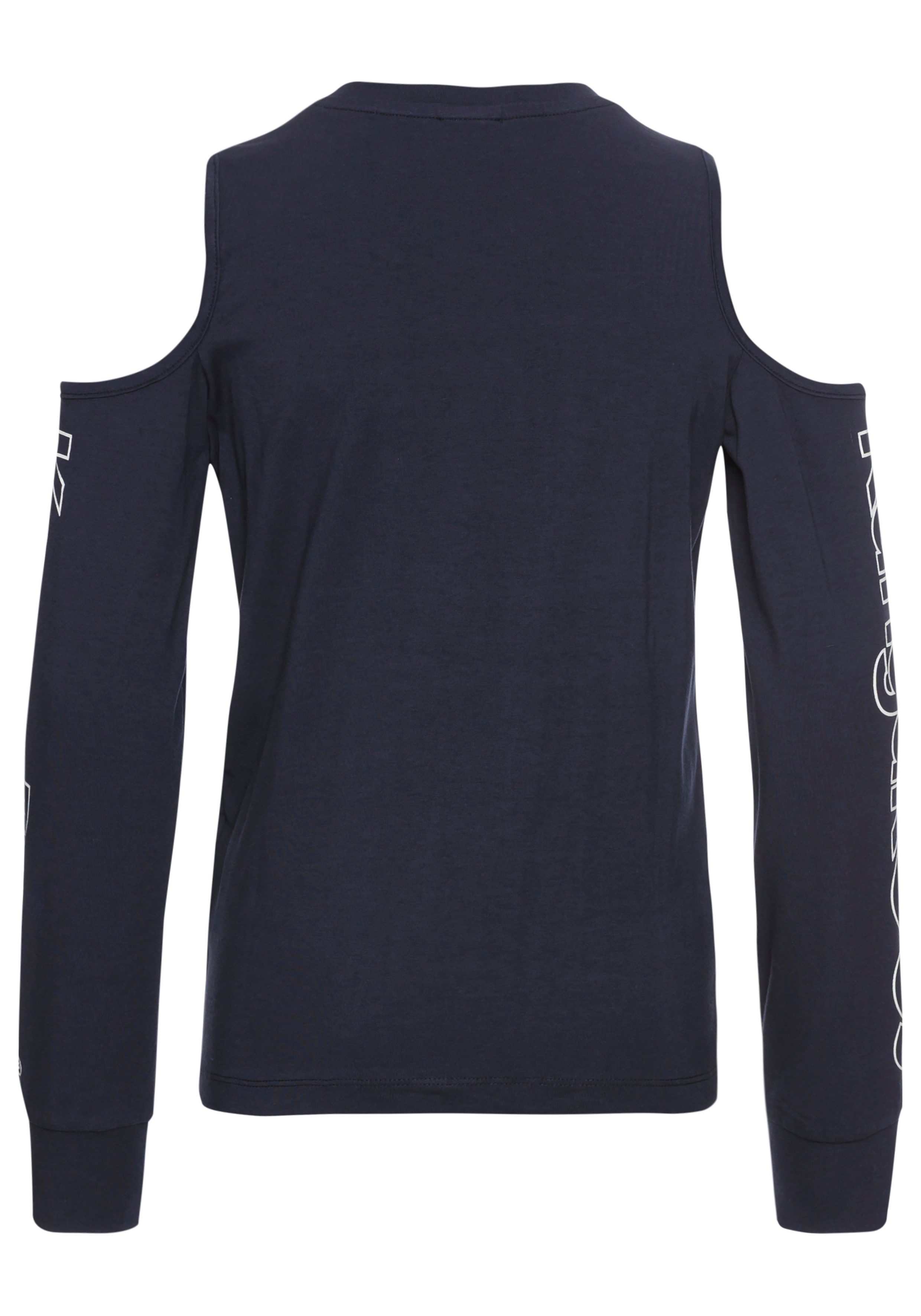 KangaROOS Shirt met lange mouwen Shirt cut-out met modieuze uitsparing bij de schouders
