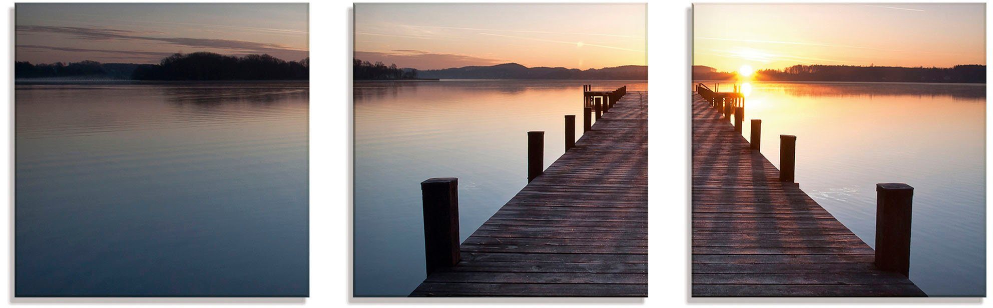 Artland Print op glas Zonnestralen - zonsondergang