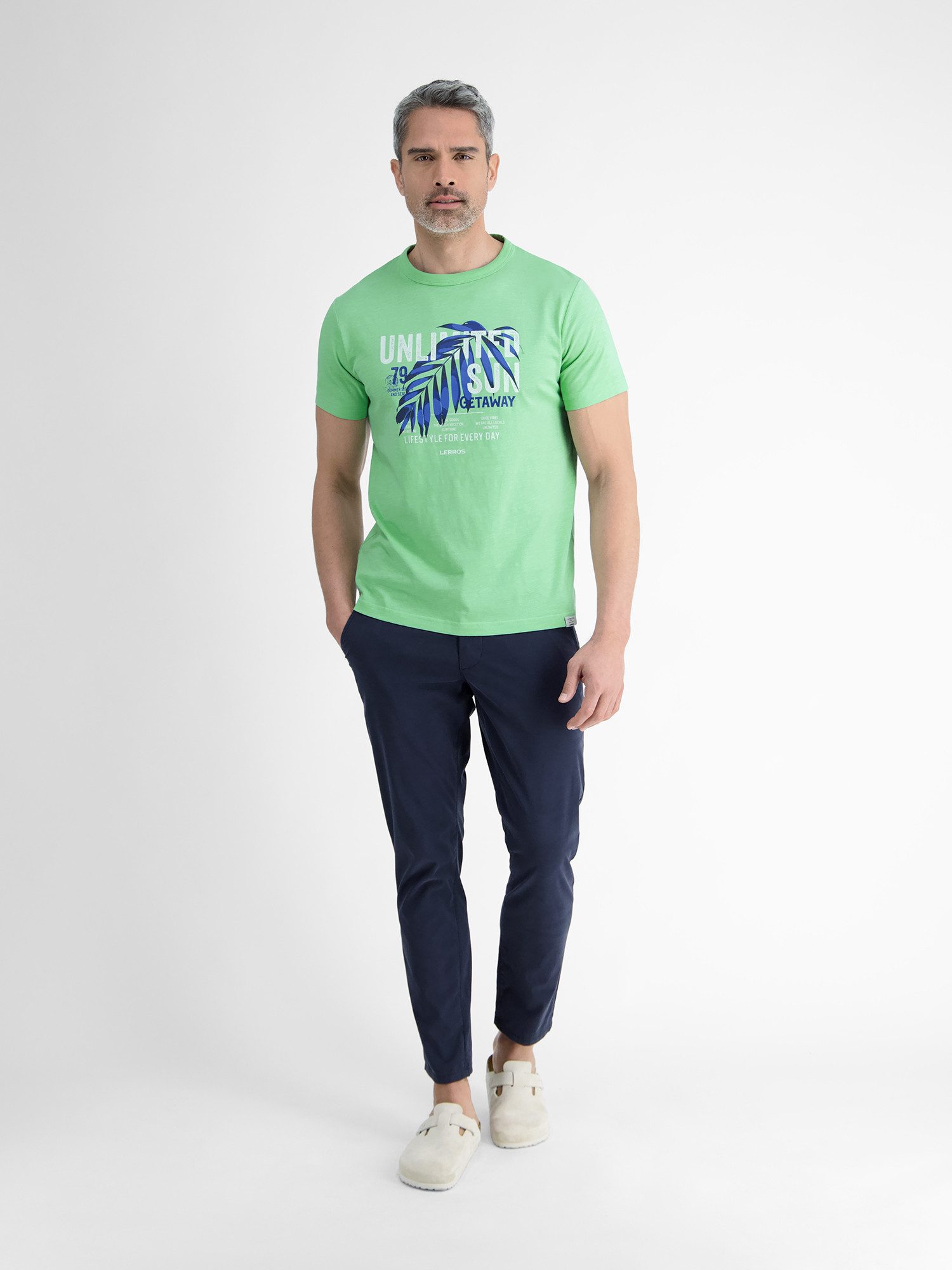 Lerros T-shirt LERROS heren T-shirt met borst-print