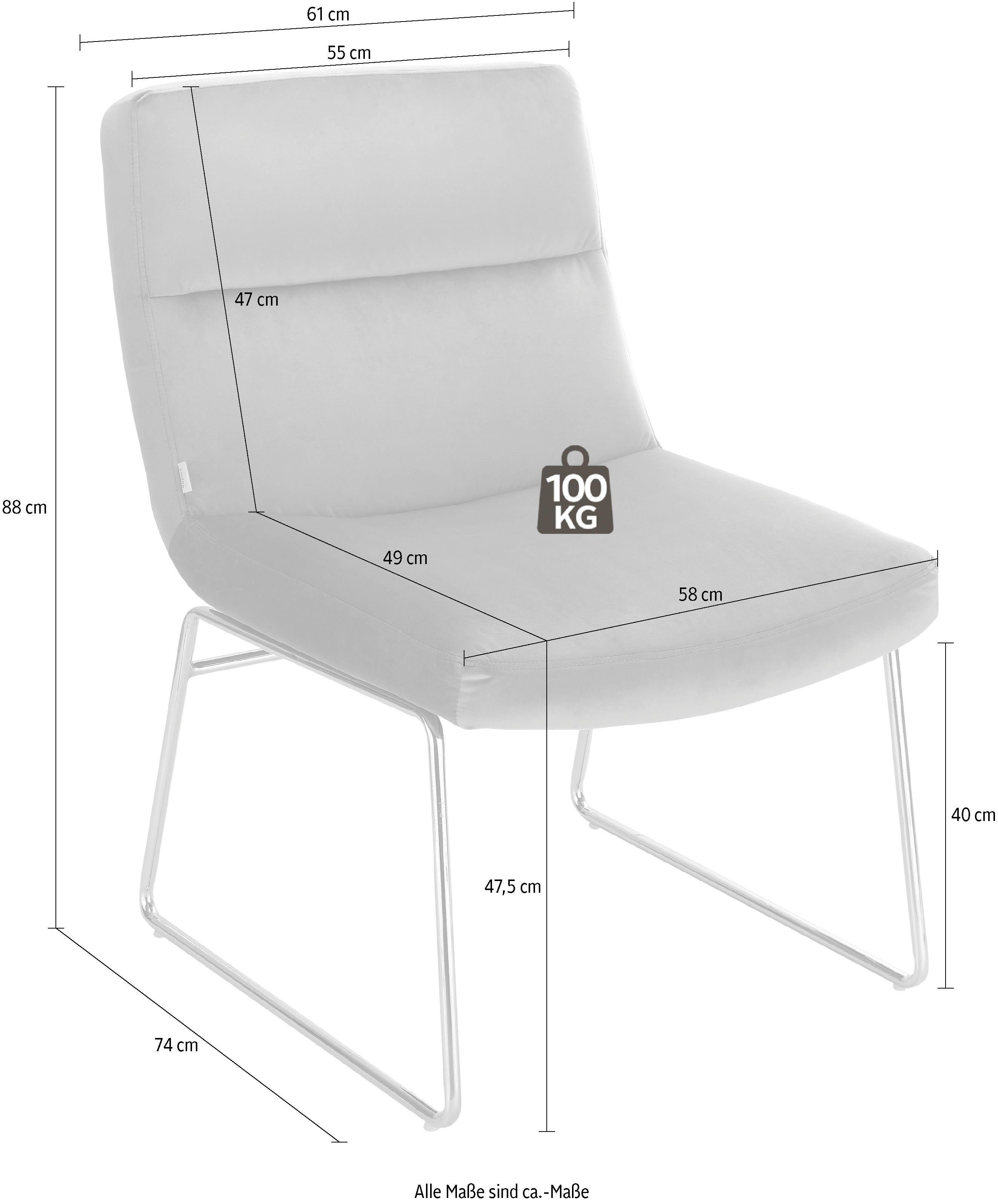 andas Fauteuil Gil, loungestoel woonkamer, Fluwelen bekleding, in drie kleurvarianten, zithoogte 47,5 cm