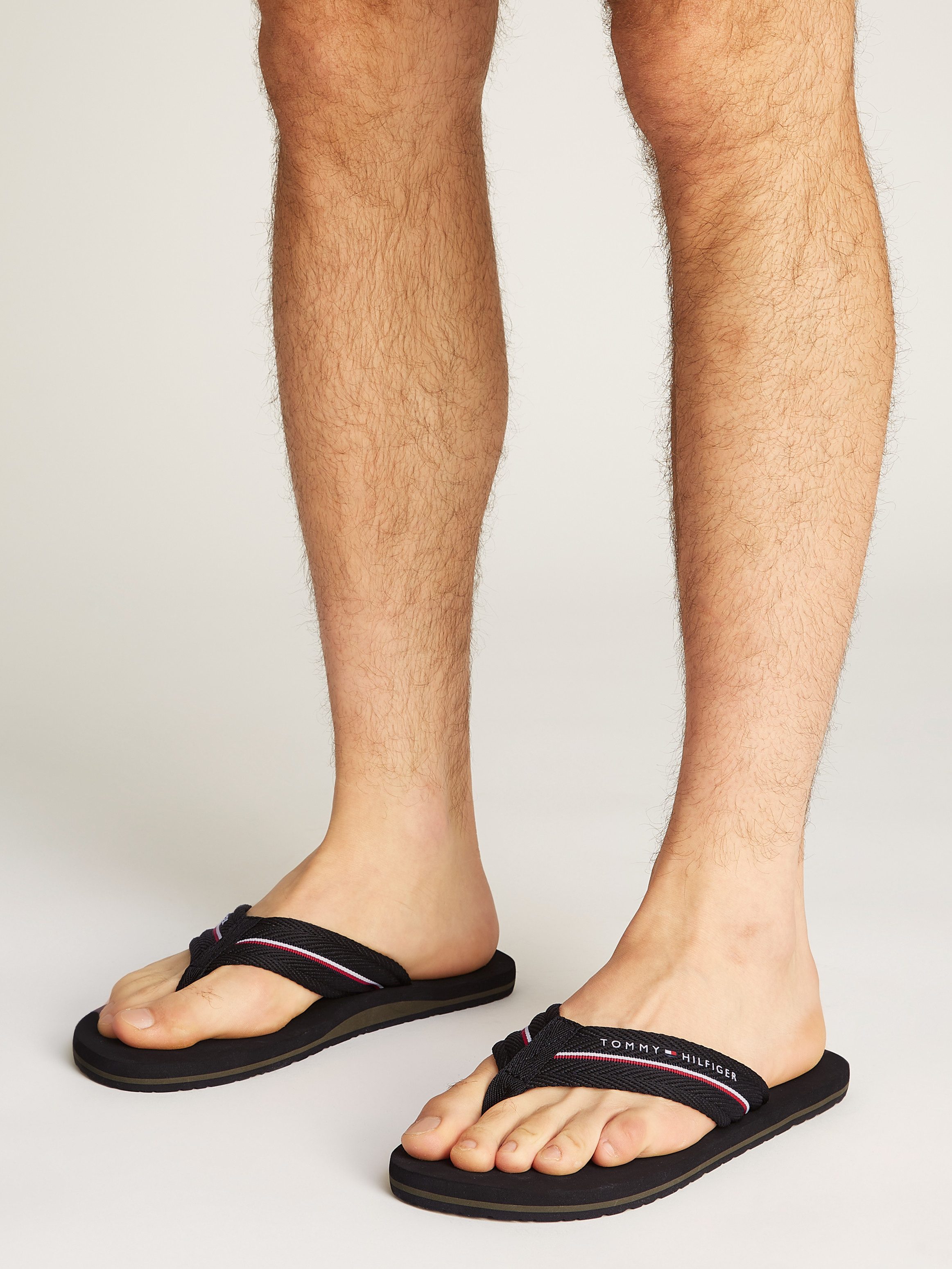 Tommy Hilfiger Teenslippers TOMMY HILFIGER WEB BEACH SANDAL dianette, zomerschoen, badslipper met logo-opschrift