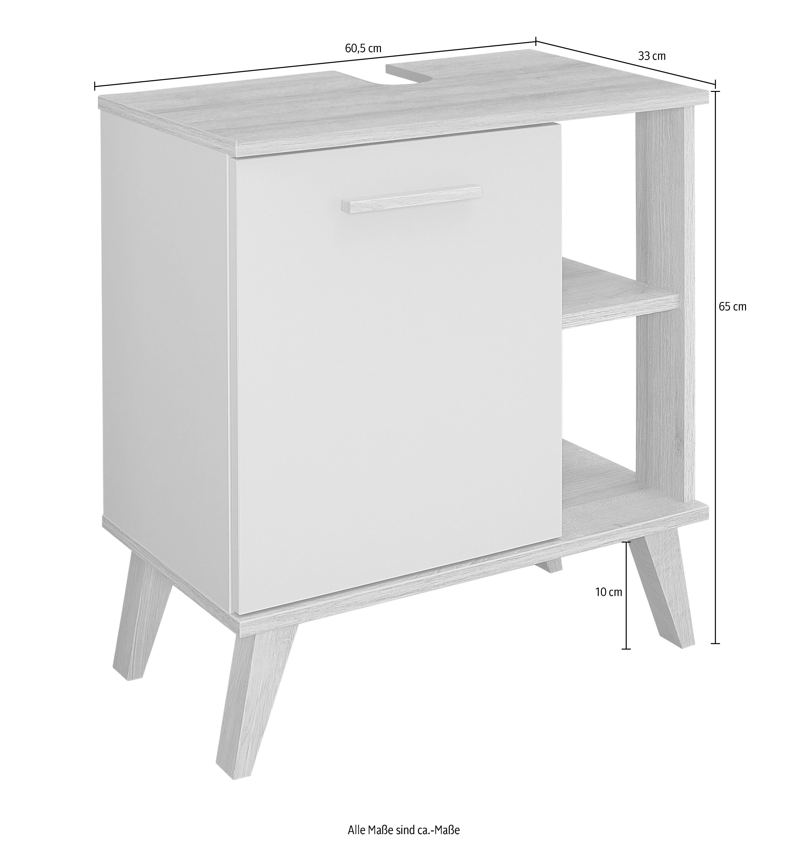 Saphir Badkamerserie Quickset 3-delig, wastafelonderkast met led-spiegelkast Halfhoge kast, incl. deurdemper, 4 deuren, 5 planken, badkamer set (3-delig)
