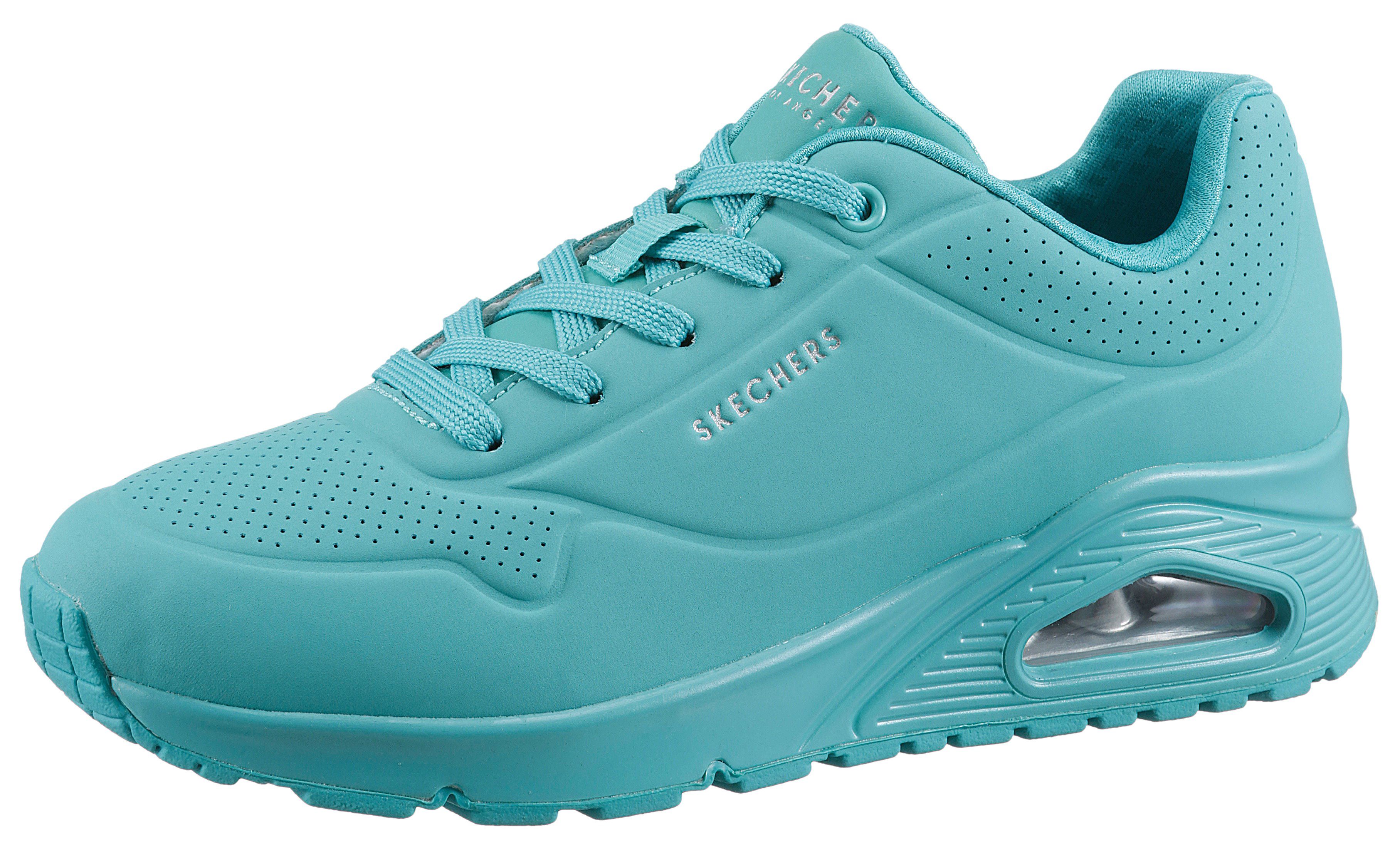 Skechers Sneakers met sleehak Uno - Stand on Air met fijne perforatie, vrijetijdsschoen, halfhoge schoen, veterschoen