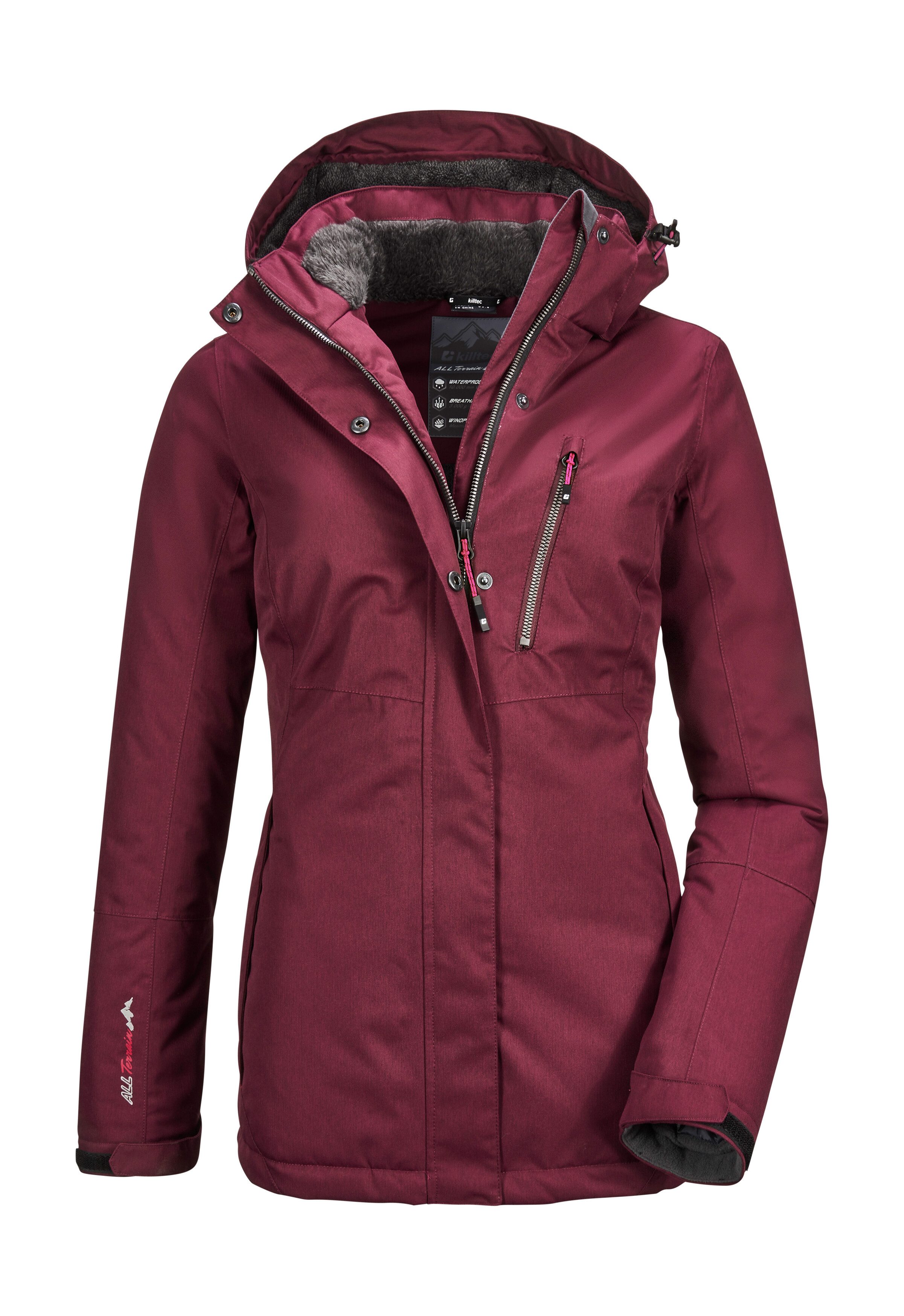 Killtec Outdoorjack Nira Water- en winddichte jas, ademend, afneembare capuchon
