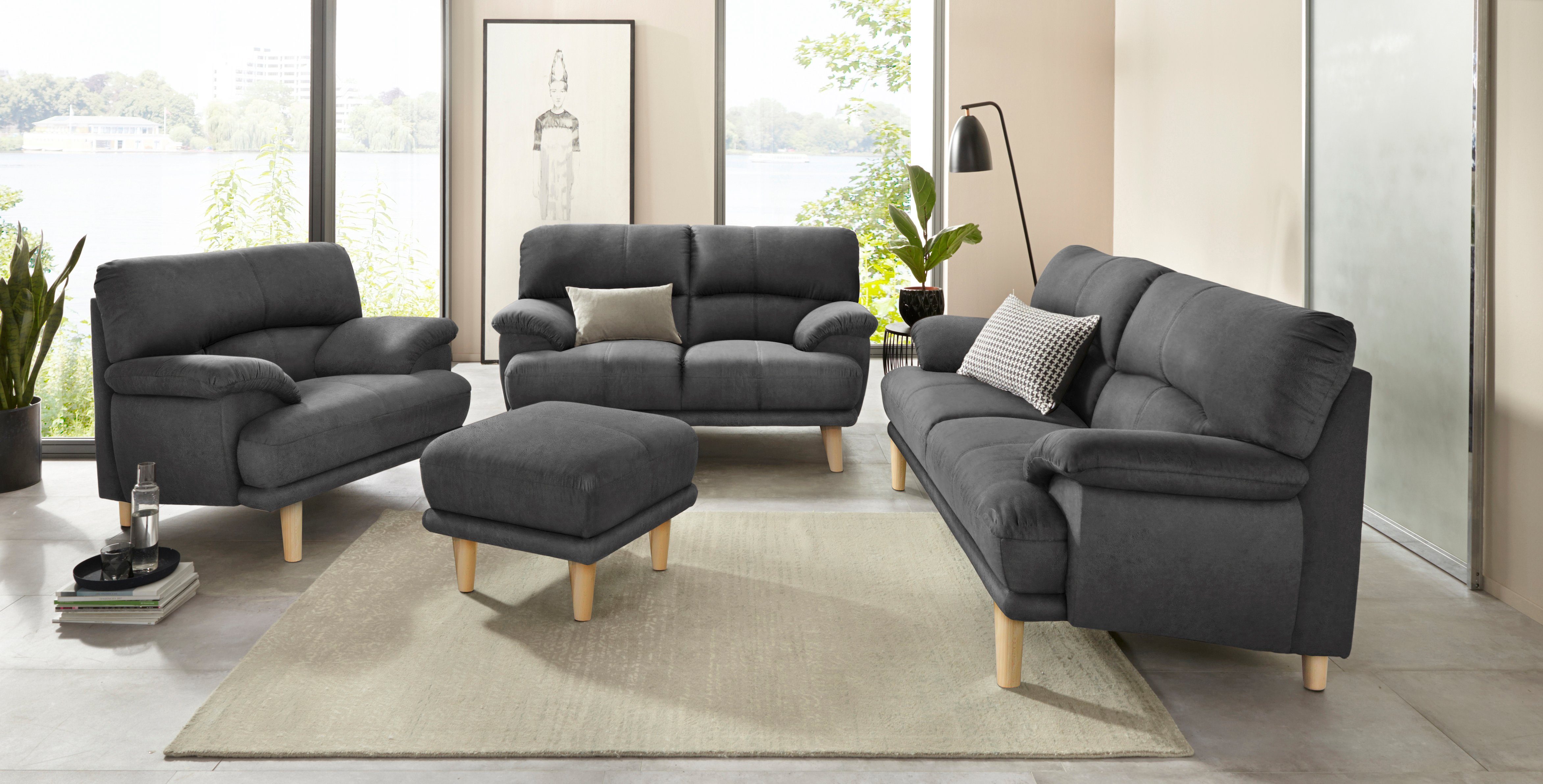 TRENDMANUFAKTUR 2-zitsbank Cecilia, Italiaans design, geweldige details hoog zitcomfort en extra comfortabele armleuningen
