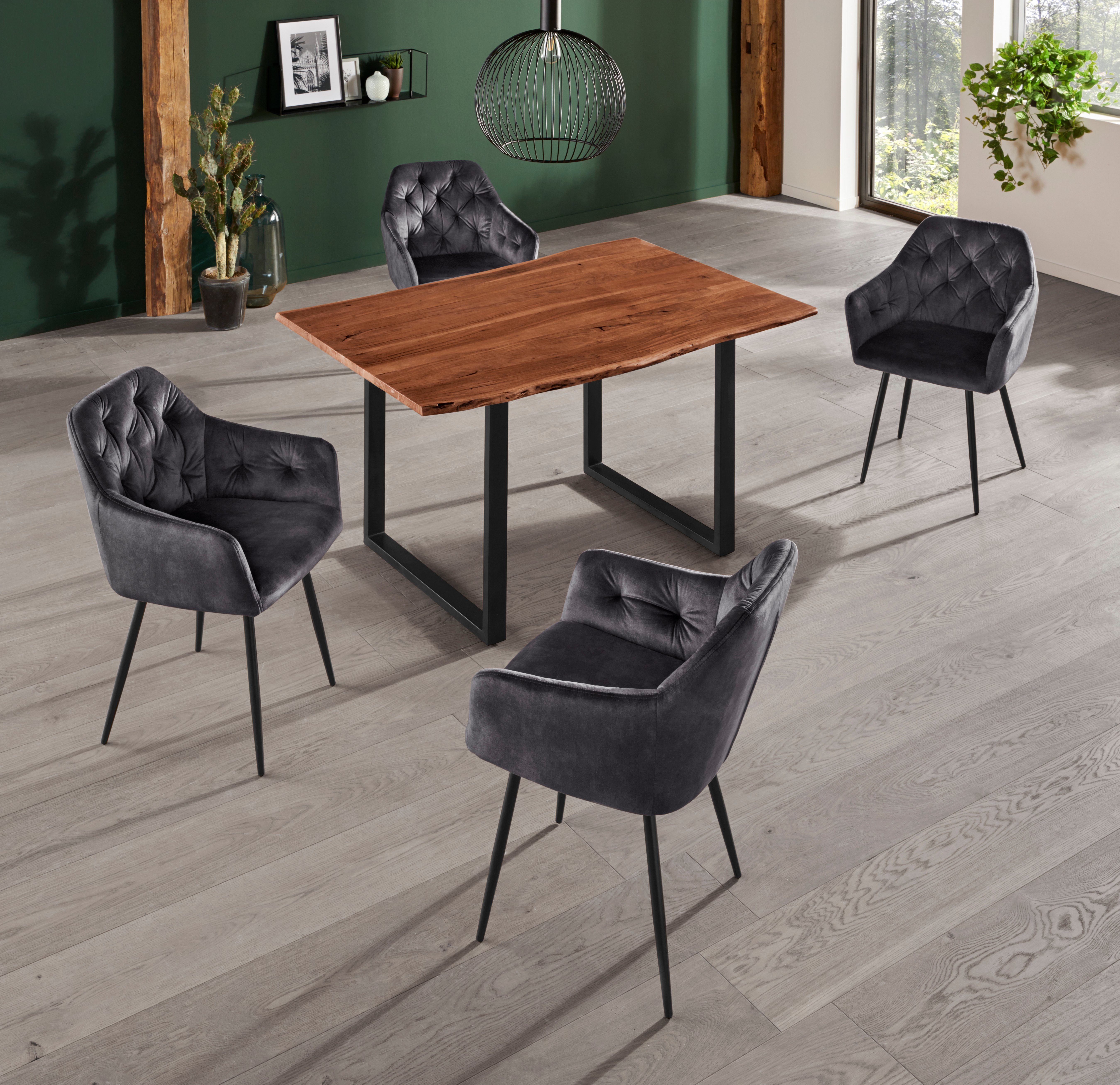 HELA Eetkamerstoel Kira schaalstoel Boho, bestseller Stoel met armleuningen fluweel of microvezel bekleding (set, 2 stuks)