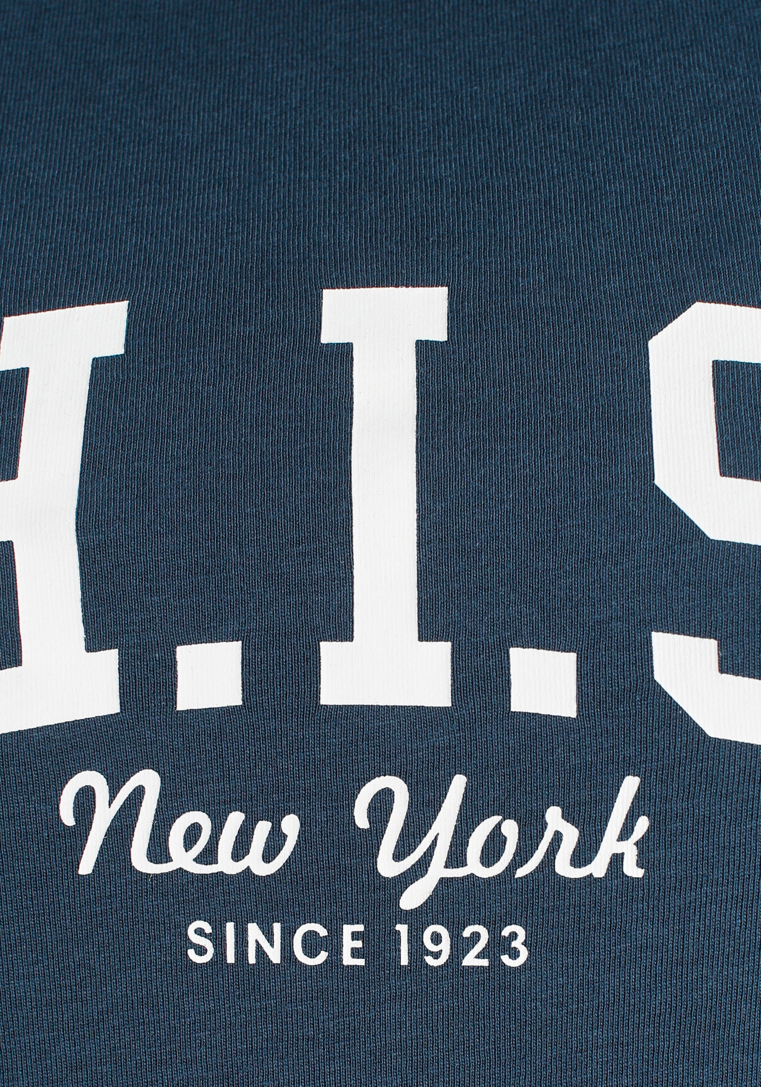 H.I.S T-shirt bedrukt, voor vrije tijd, van katoen