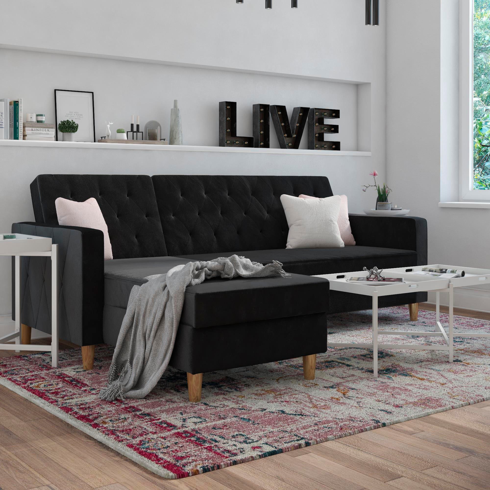 CosmoLiving by Cosmopolitan Hoekbank Liberty, L-vorm met slaapfunctie, récamier aan beide kanten te monteren, zithoogte 43 cm