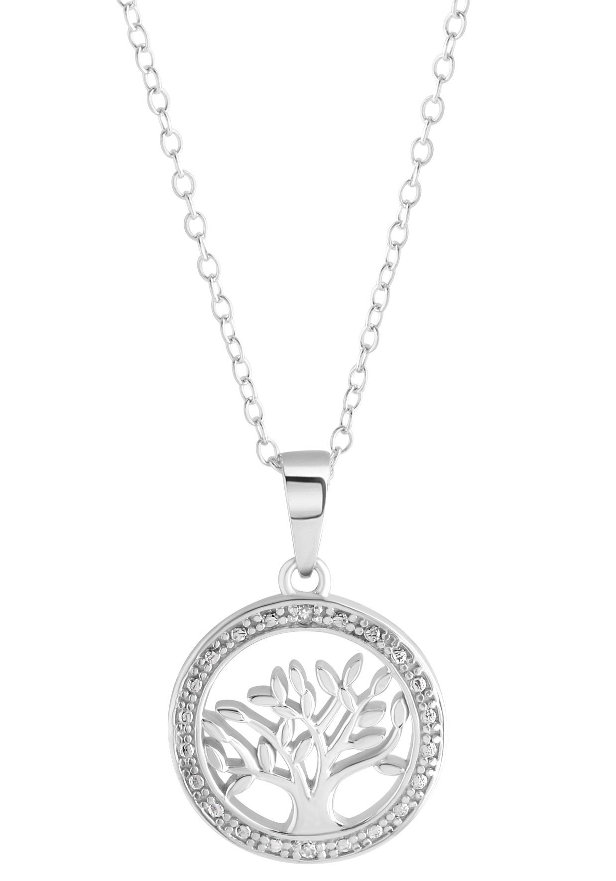 Firetti Ketting met hanger Sieraad Geschenk, Levensboom dames kettingen zilver(kleur)