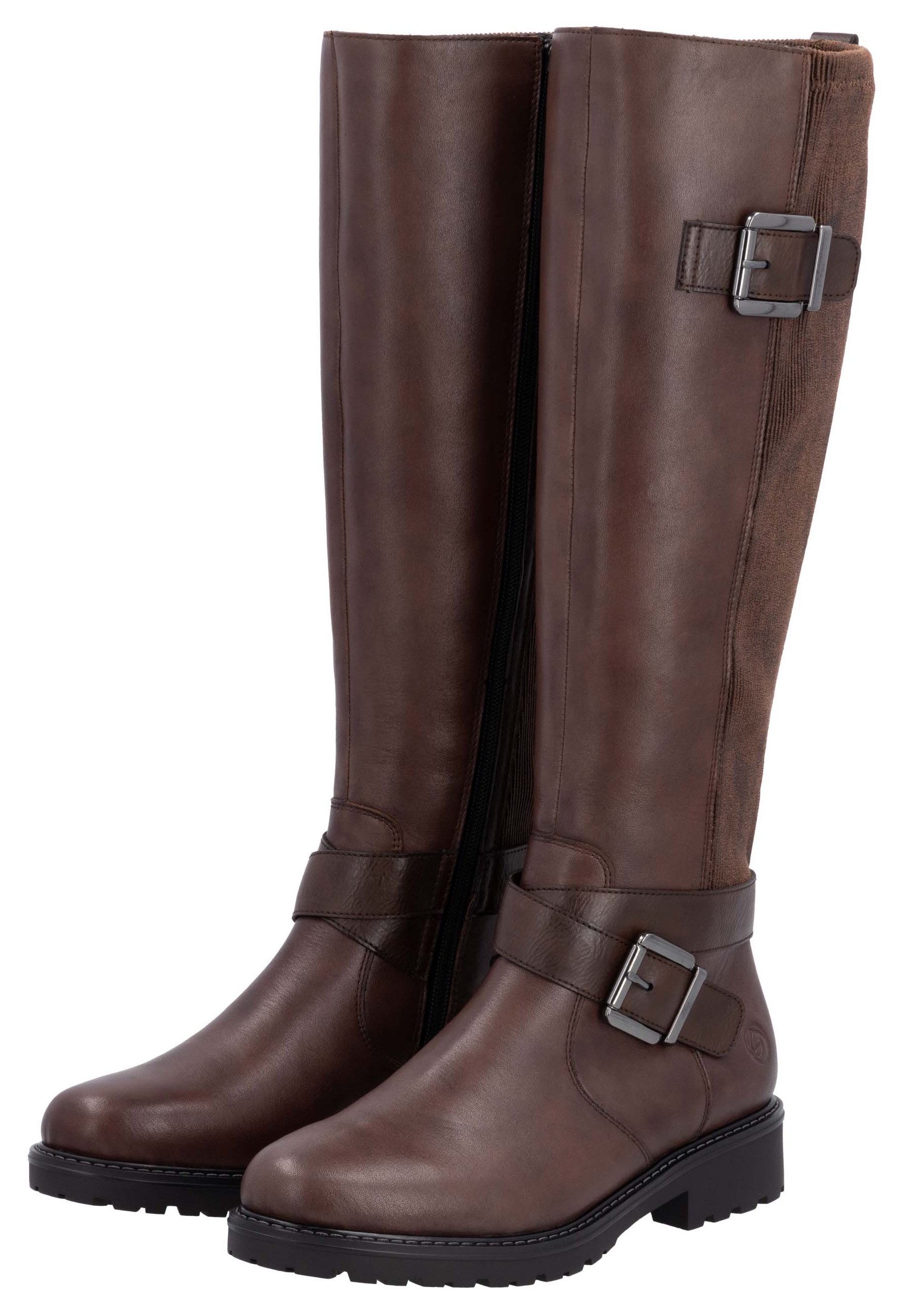 Remonte Laarzen Elisabeth Hurley-Collection hakken, herfstmode, lange laarzen met binnenrits dames elegante laarzen maat 39 EU bruin