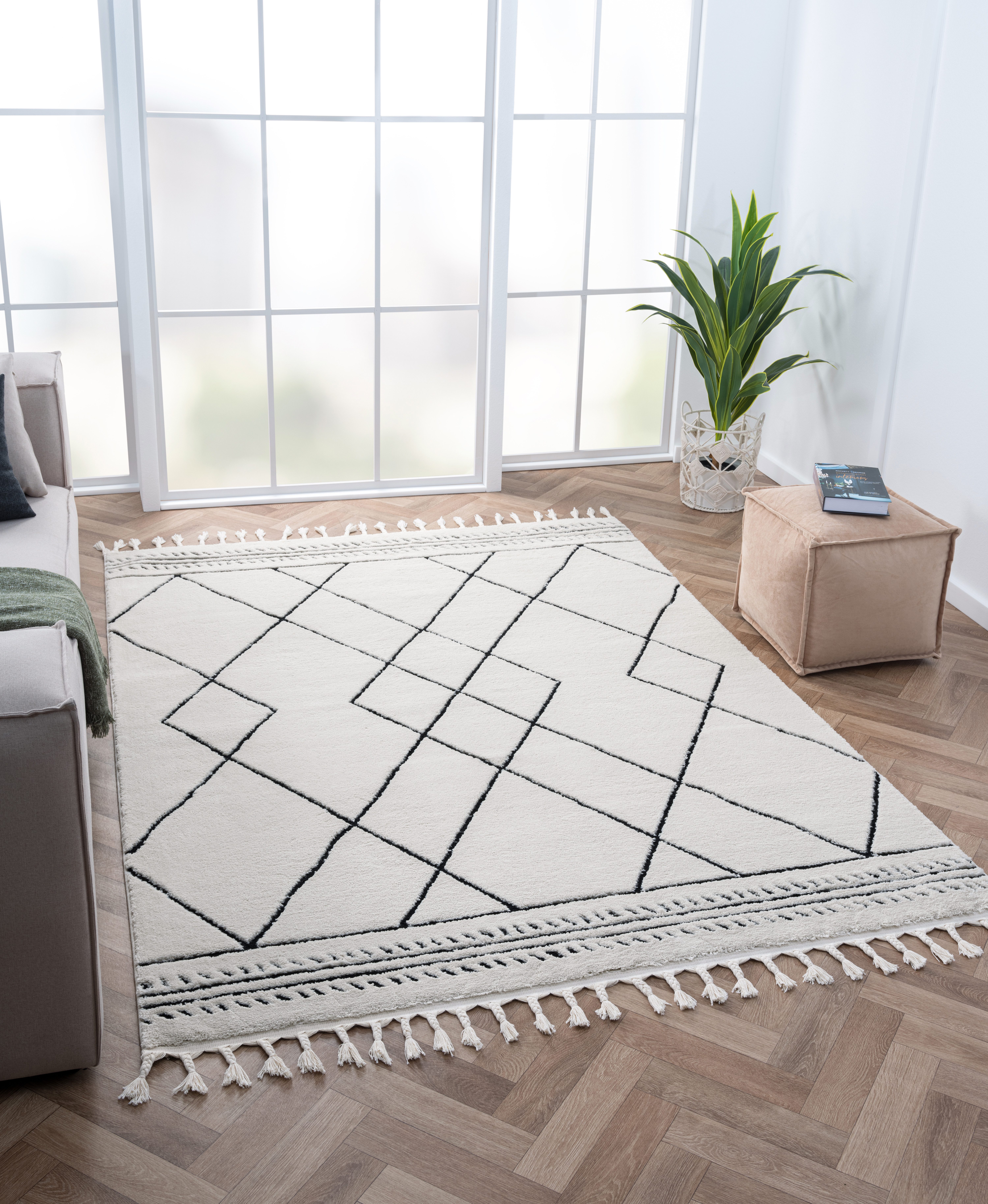 Myflair Möbel & Accessoires Hoogpolig vloerkleed Marokkaans ontwerp voorraadopruiming modern, marokkaans ontwerp, ruitenpatroon, zacht door hoogpolig