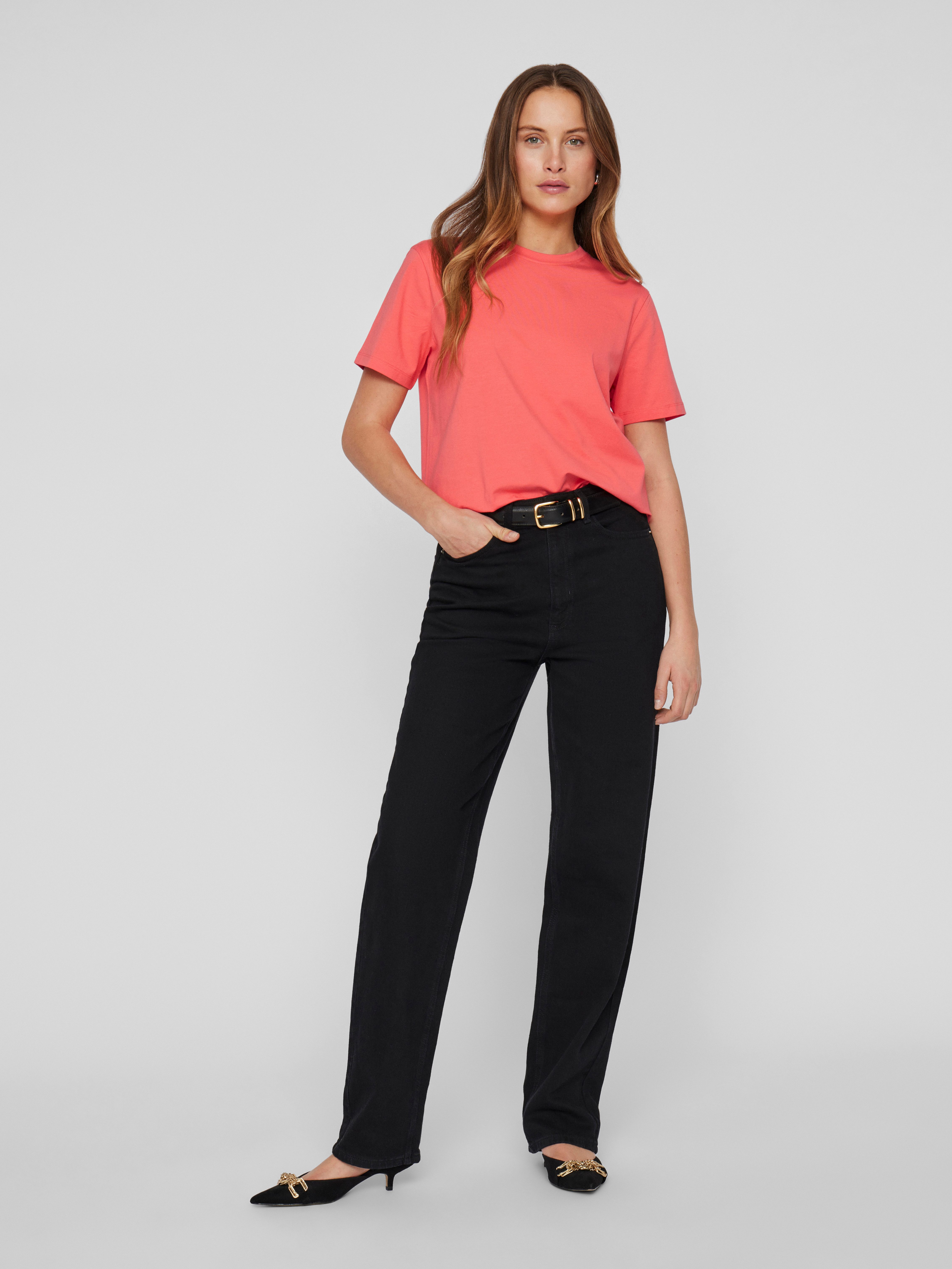 Vila Shirt met korte mouwen VINORA S/S T-SHIRT - NOOS