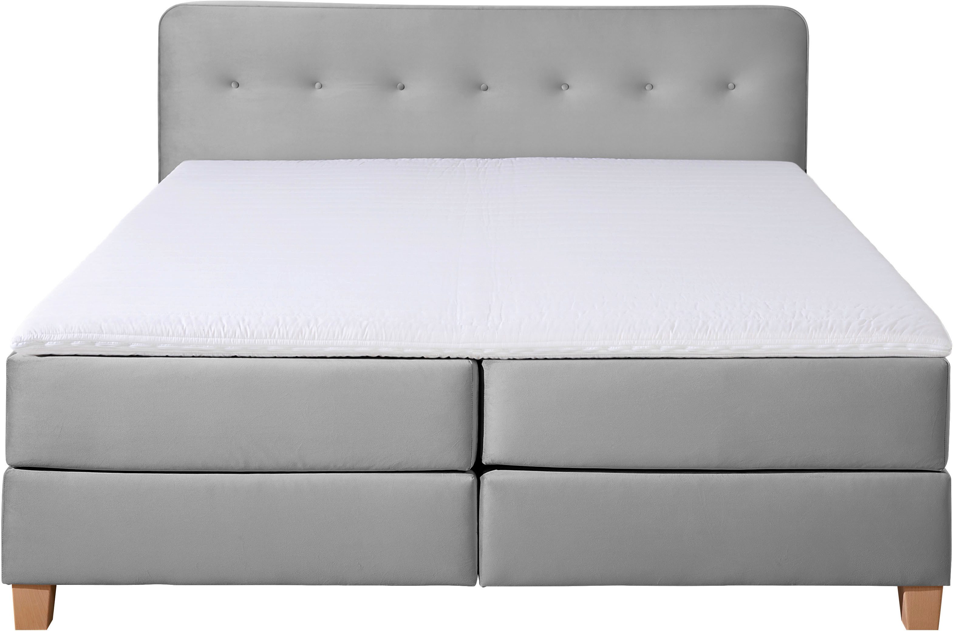 Home affaire Boxspring Fargo inclusief topper, in 3 soorten matrassen, in fluweel of structuurstof