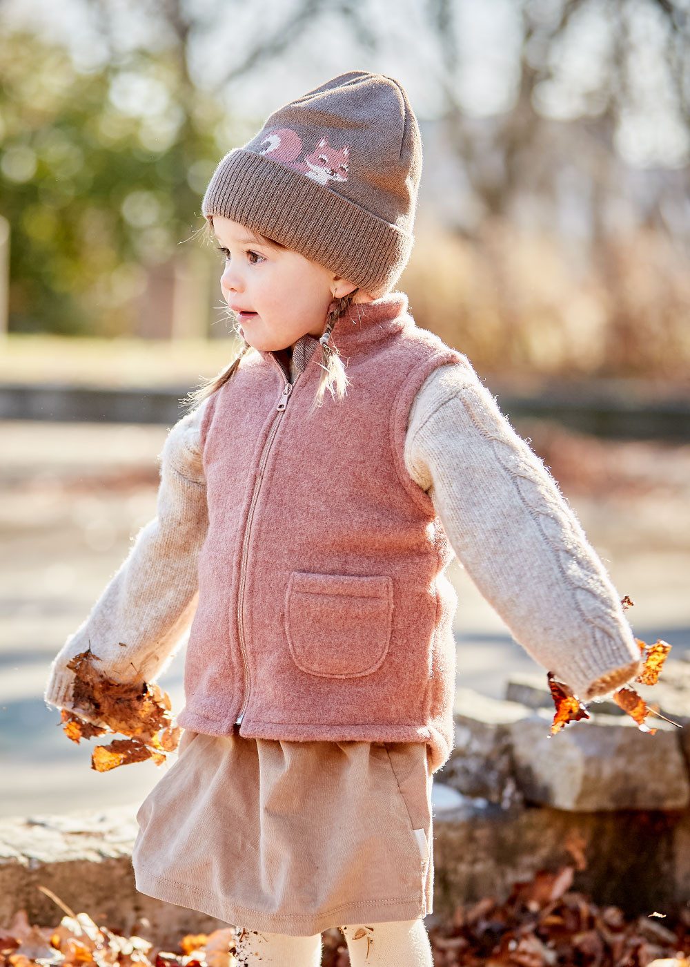 MAXIMO Mouwloos fleecevest Wol, verwarmend, ademend, hoge kraag