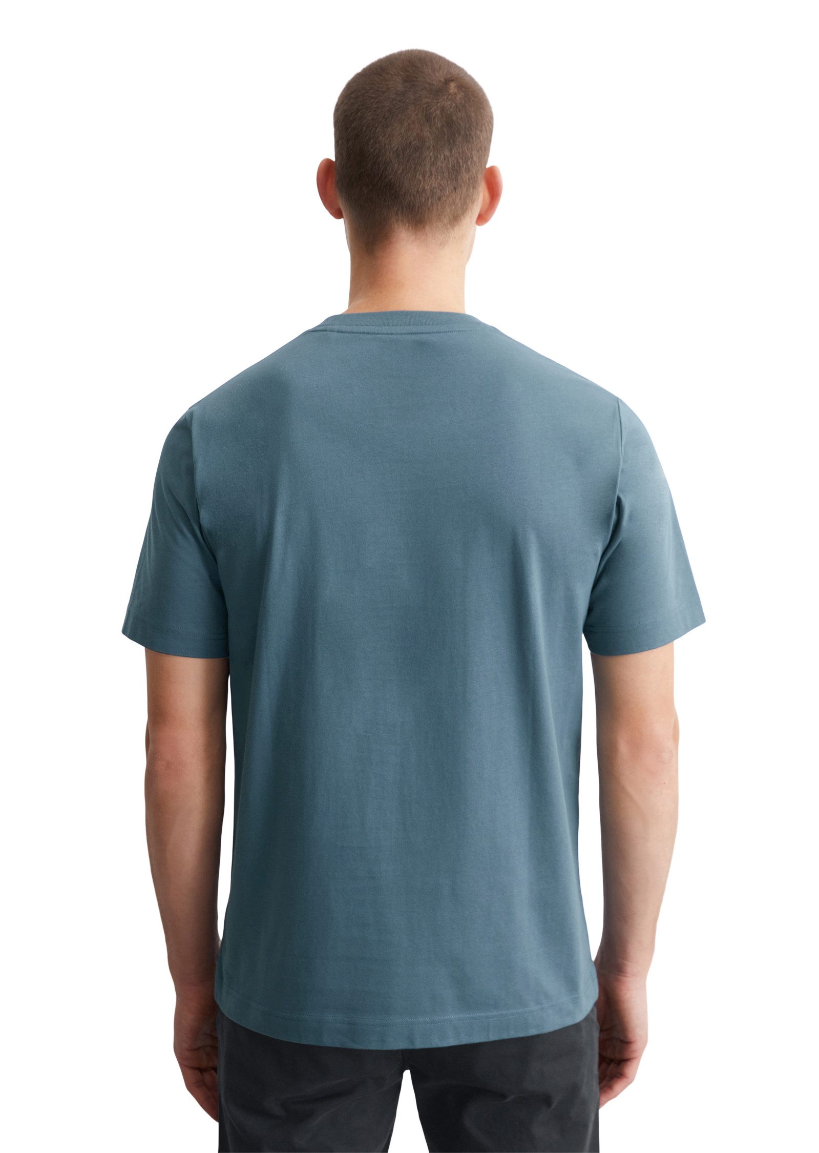 Marc O'Polo T-shirt een klein bescheiden logo in contrastkleur siert de borst