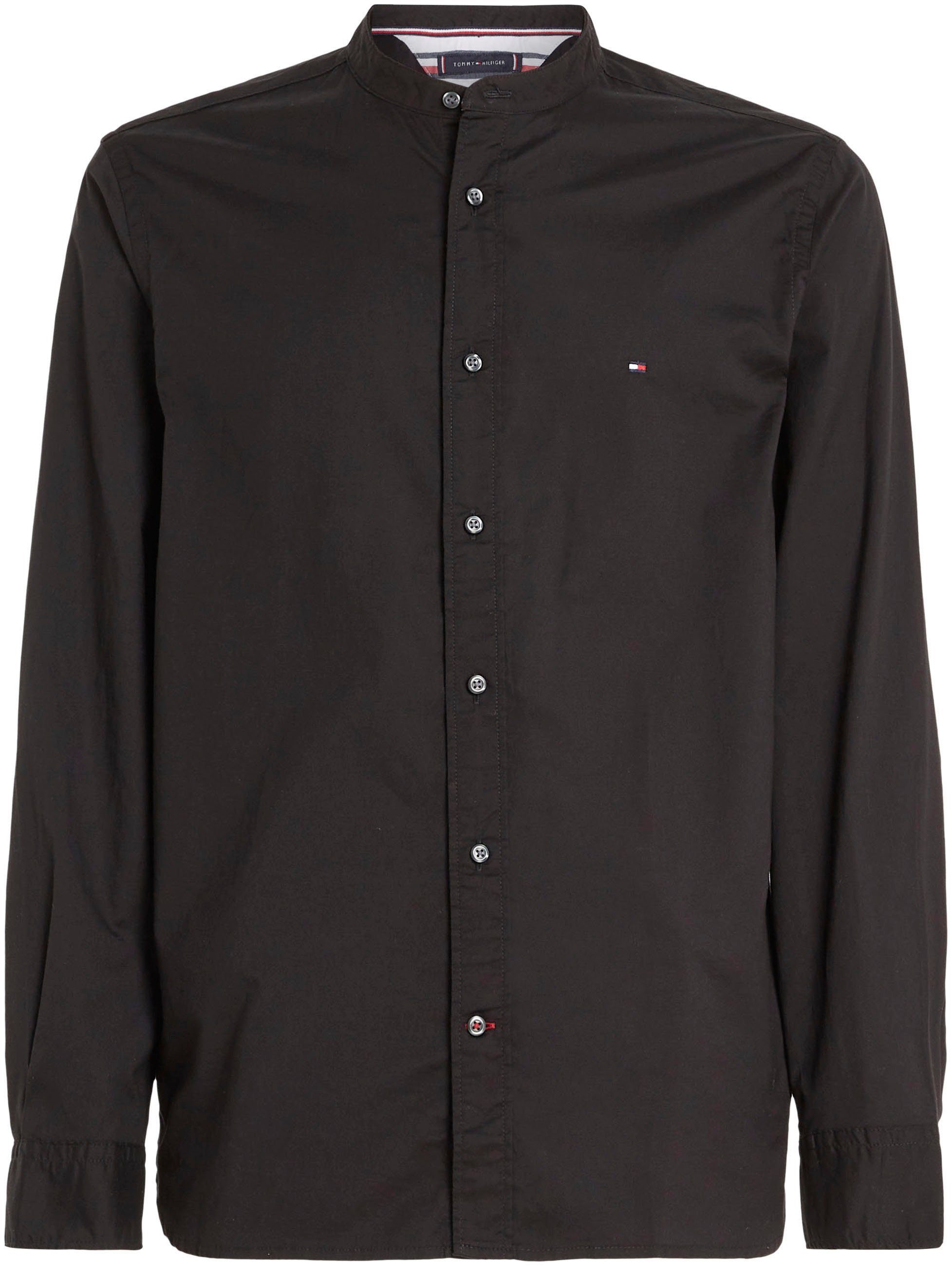 Tommy Hilfiger Overhemd met lange mouwen NATURAL SOFT SOLID MAO RF SHIRT met tommy hilfiger merkrand binnenin de mouwopening