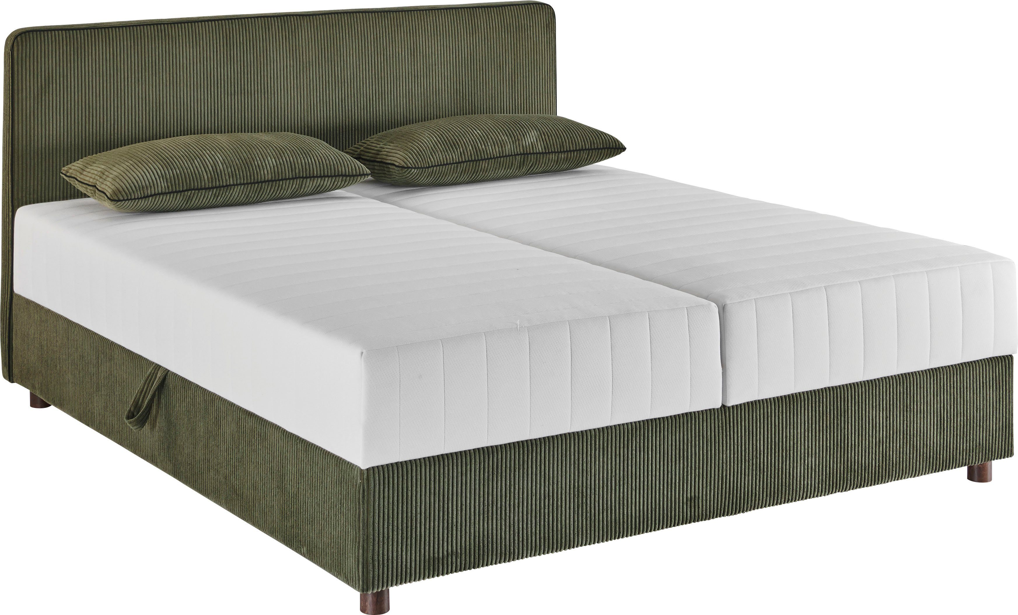 ATLANTIC home collection Bed Corinna Boxspring bed incl. opbergruimte, ribfluweel, verkrijgbaar in verschillende breedtes