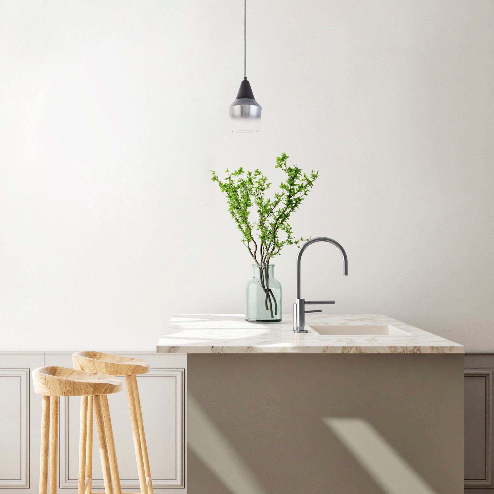 Paco Home Hanglamp Diana Eettafel plafondlamp glas lampenkap modern vintage industrieel E27