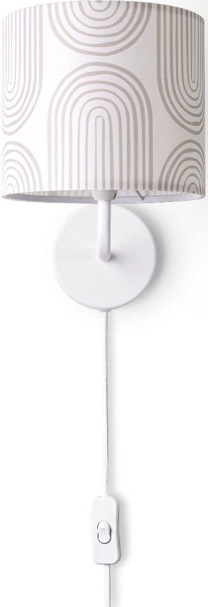 Paco Home Wandlamp Luca Pillar Binnen woonkamer wandlamp met stoffen kap retro modern E14