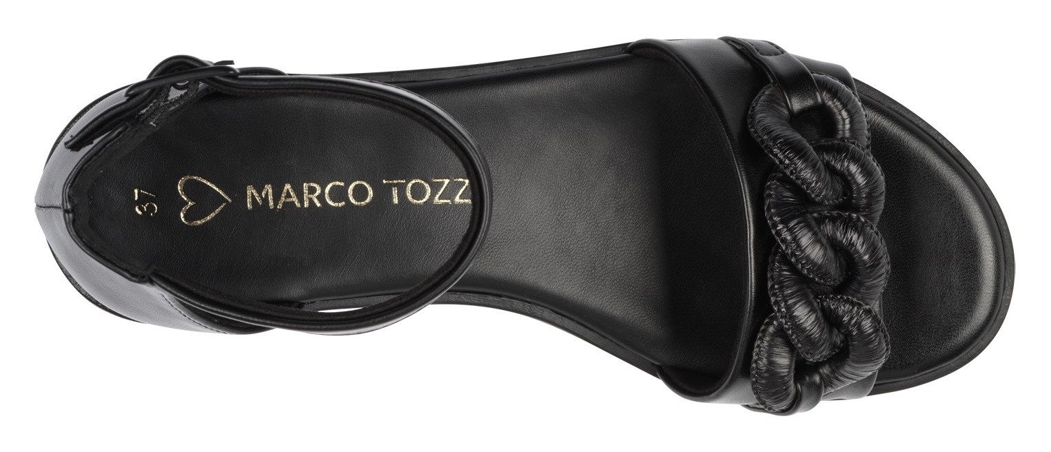 Marco Tozzi Sandalen , sleehak, zomerschoen, sandaal, met sierketting in ton-sur-ton