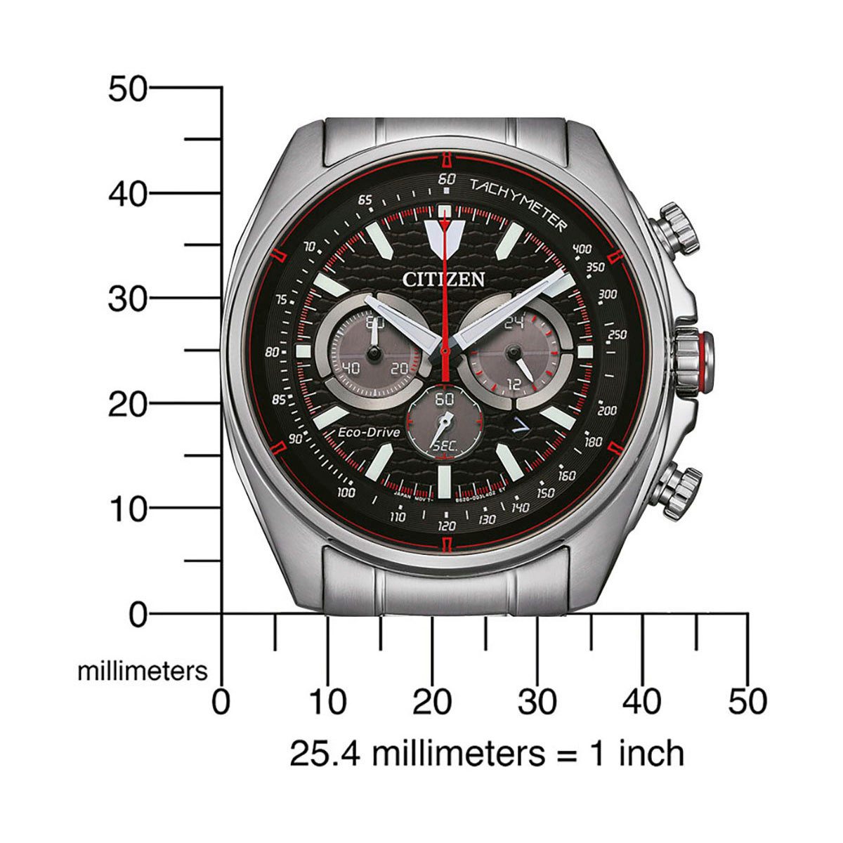 Citizen Chronograaf Polshorloge, herenhorloge, solar, stopwatchfunctie, roestvrijstalen band
