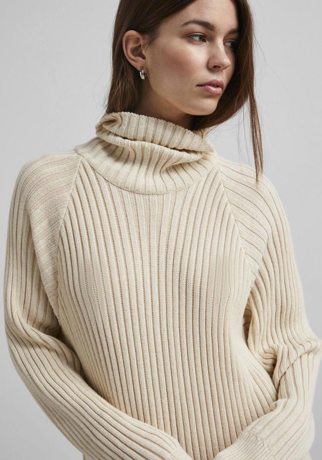 Y.A.S Gebreide jurk YASMAVI KNIT MIDI ROLLNECK DRESS