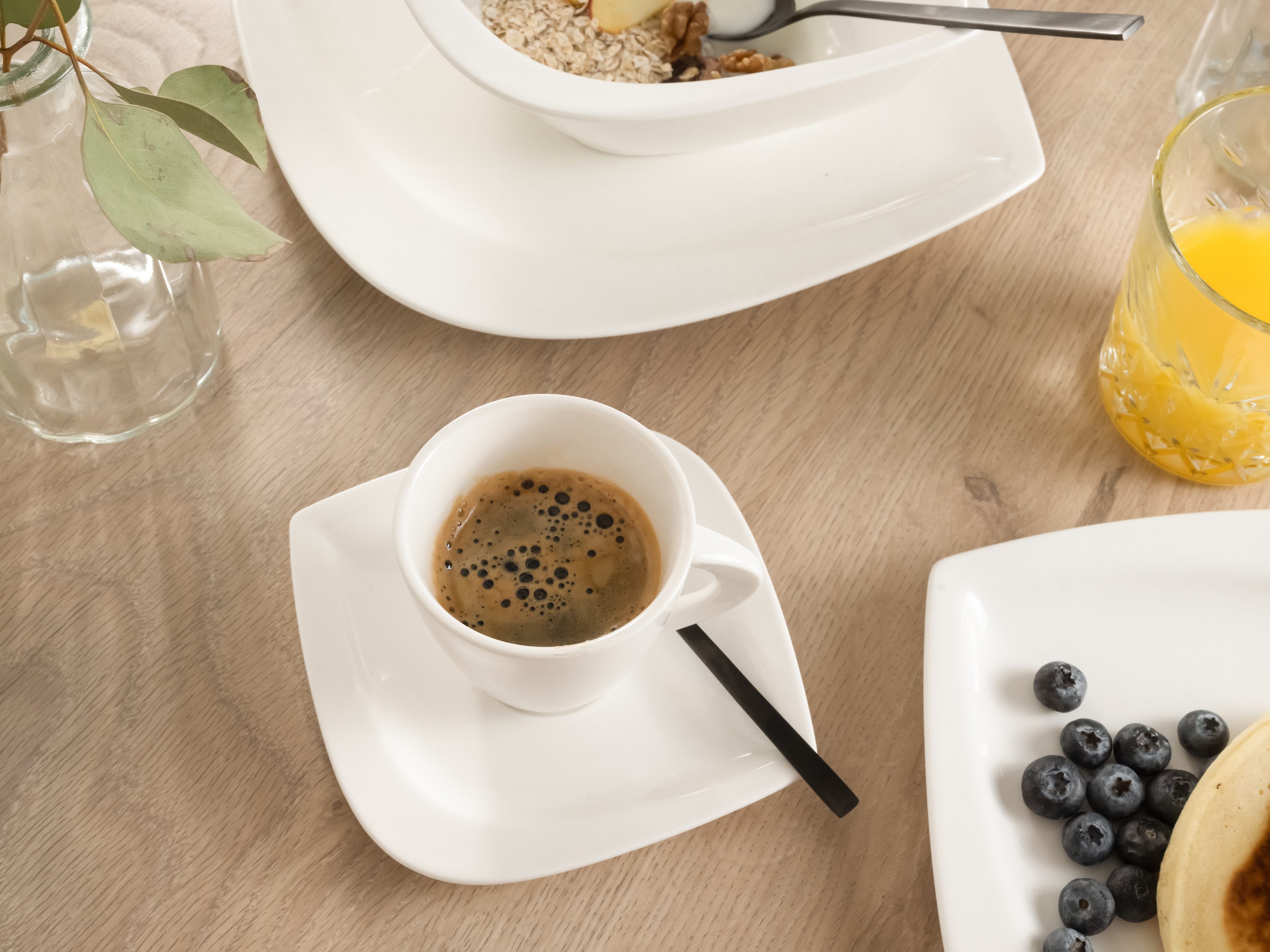 CreaTable Combi-servies Servies-set Melbourne Servies, elegant bladmodel, 30 delen, voor 6 personen (set, 30-delig)