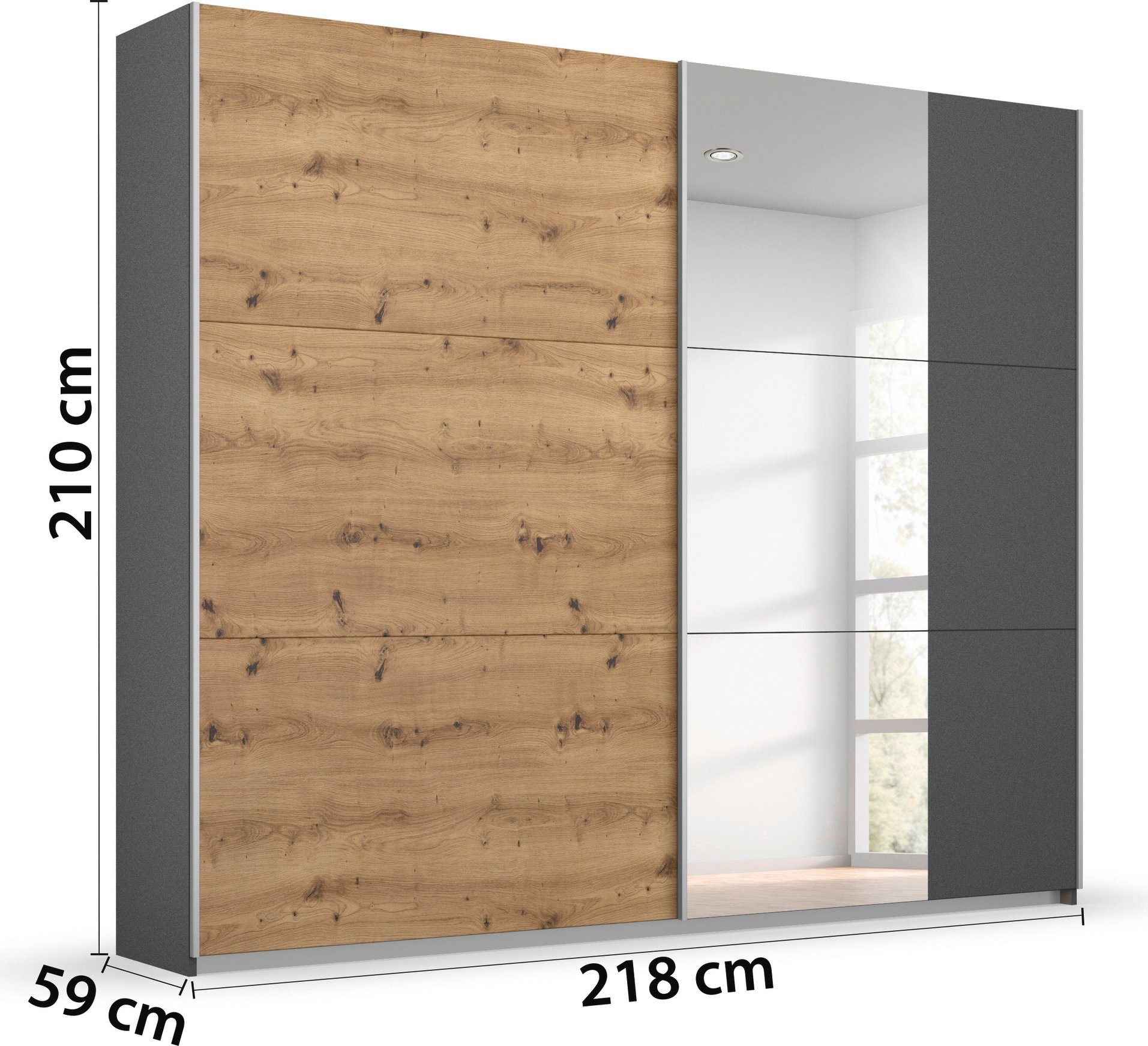rauch Schuifdeurkast Kledingkast garderobe TOPSELLER AURELIO met 3 uitrustingsvarianten 3 verschillende uitrustingsvarianten handgrepen van metaal made in germany