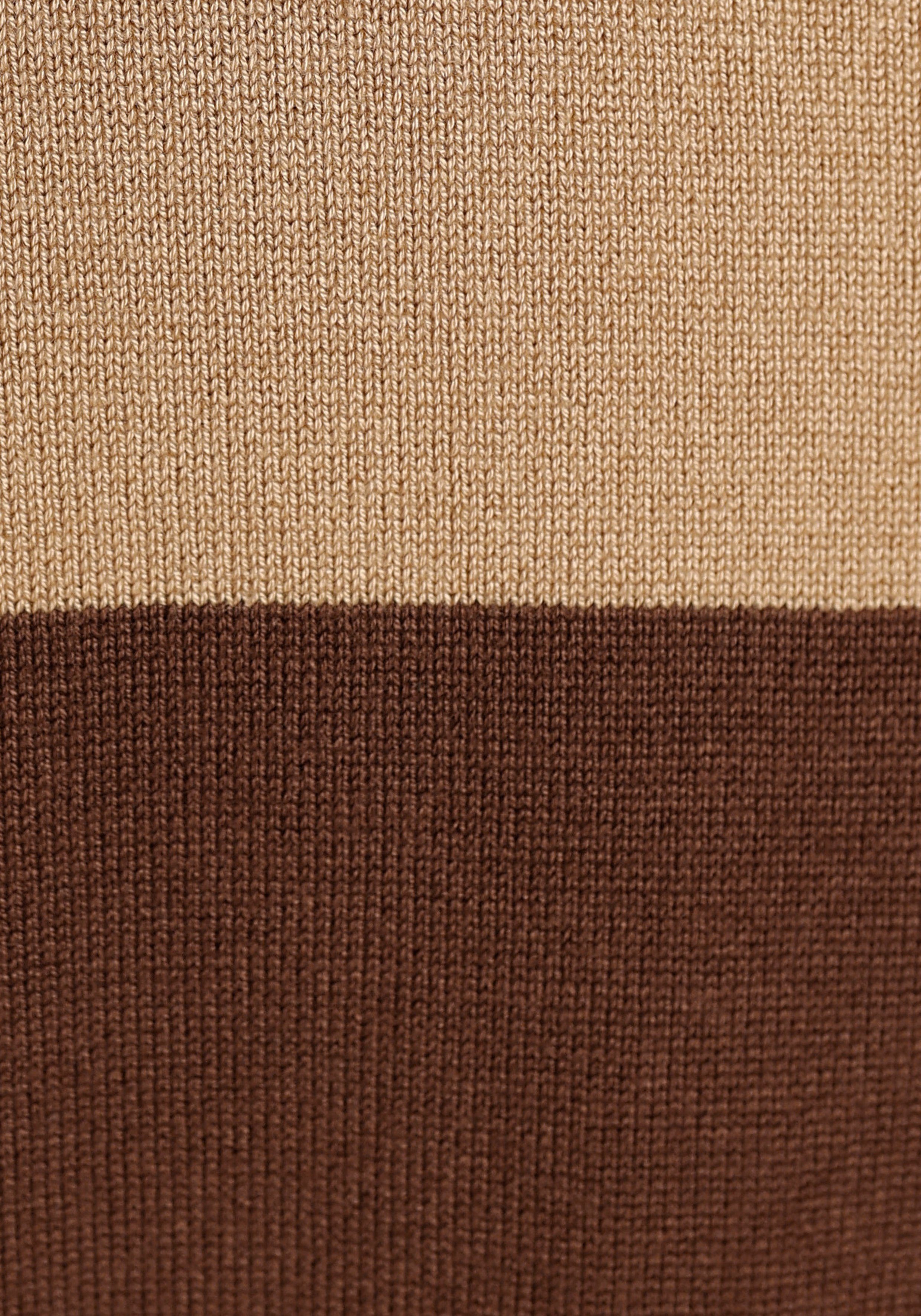 Boysen's Trui met 3/4-mouwen in modieuze strepen design met sierknoopsluiting