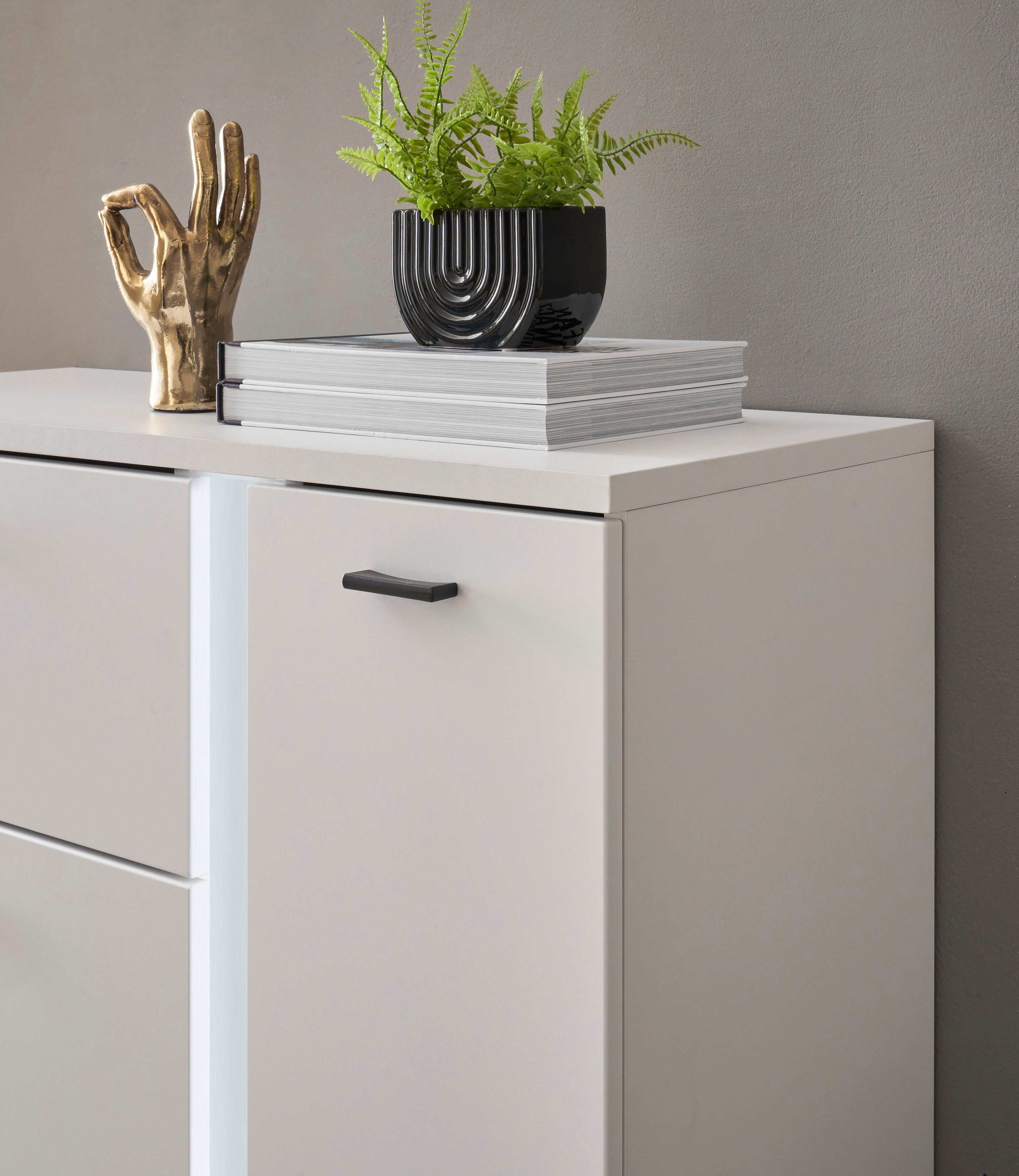 INOSIGN Highboard Long Island in moderne trendkleur, inclusief verticale verlichting, breedte 100 cm (1 stuk)