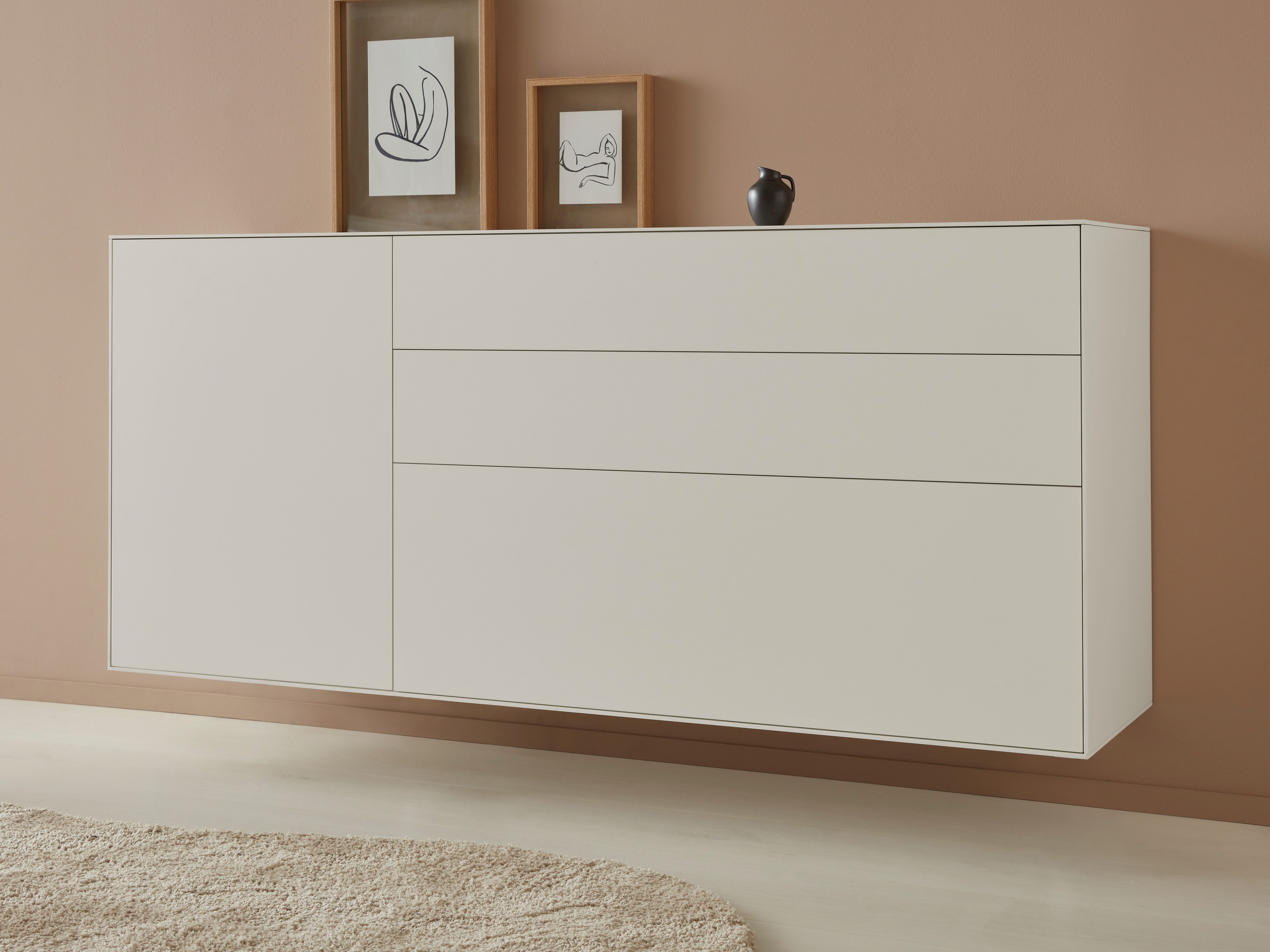 LeGer Home by Lena Gercke Dressoir Essentials Breedte: 167 cm, MDF gelakt, push-to-open-functie