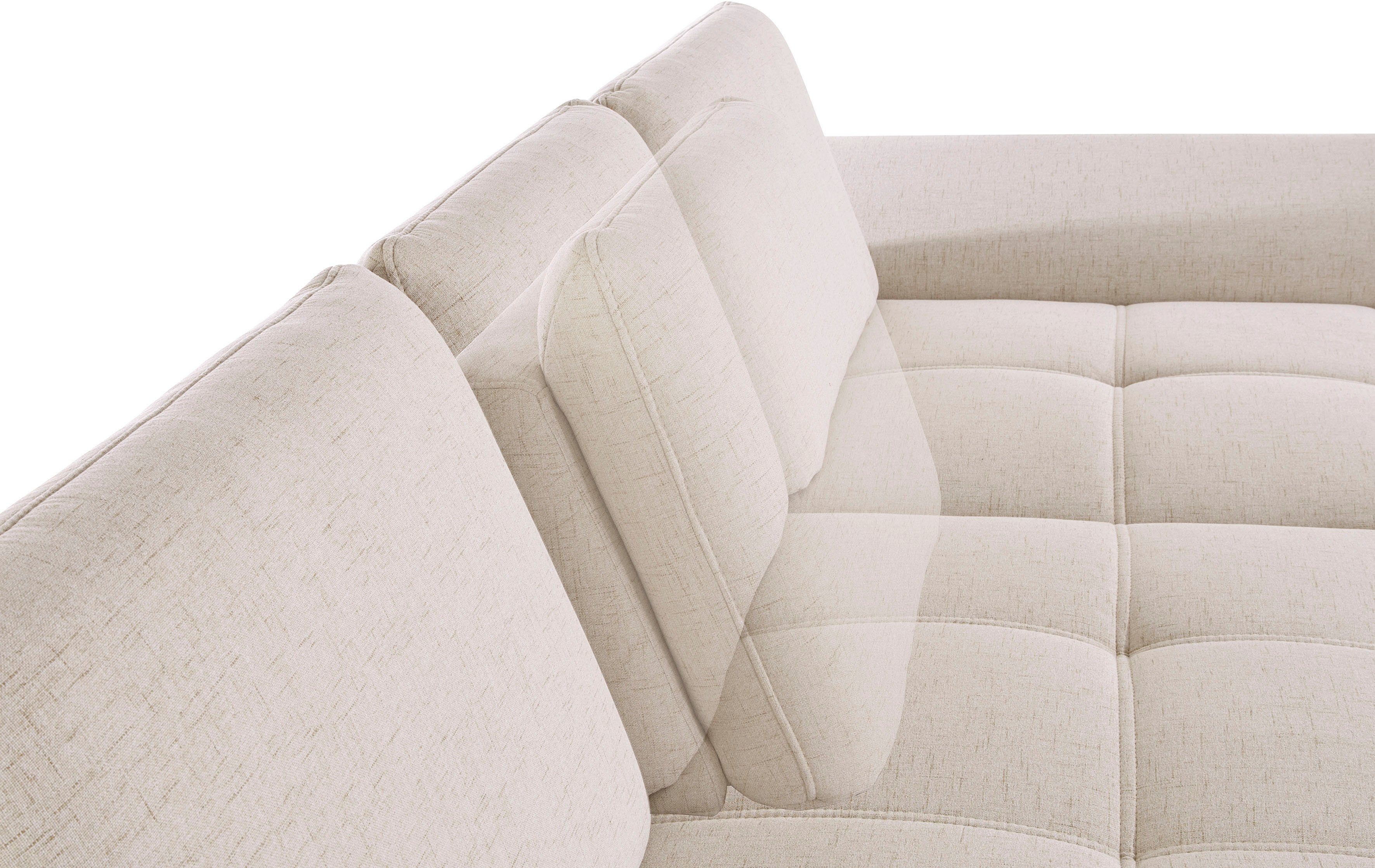 Places of Style Hoekbank Costello L-vorm, met zitdiepteverstelling, armleuningverstelling en