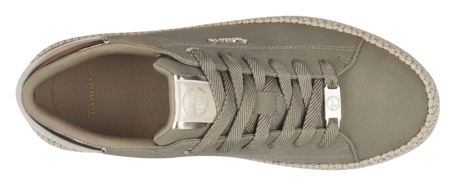 Tamaris Plateausneakers , vrijetijdsschoen, lage schoen, veterschoen met textielkoord aan het plateau