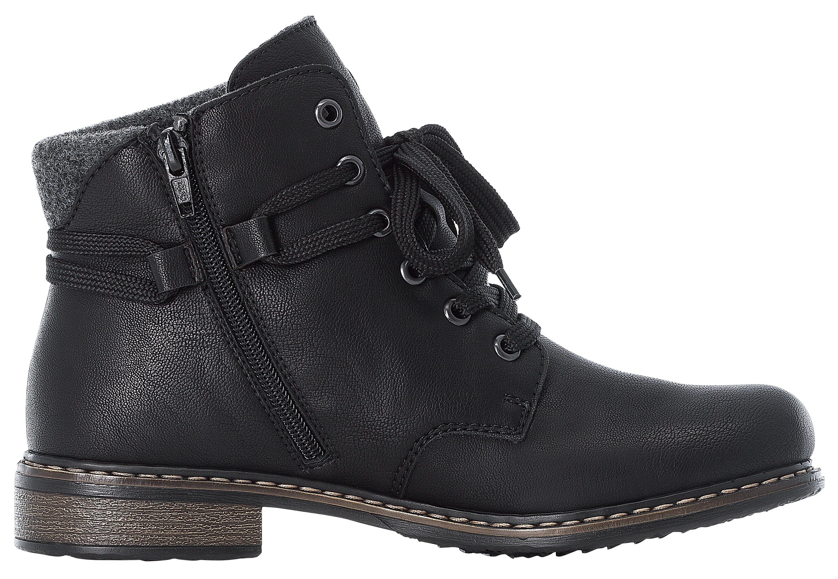 Rieker Veterlaarsjes veterschoenen, blokhak, met gevoerde schachtafsluiting