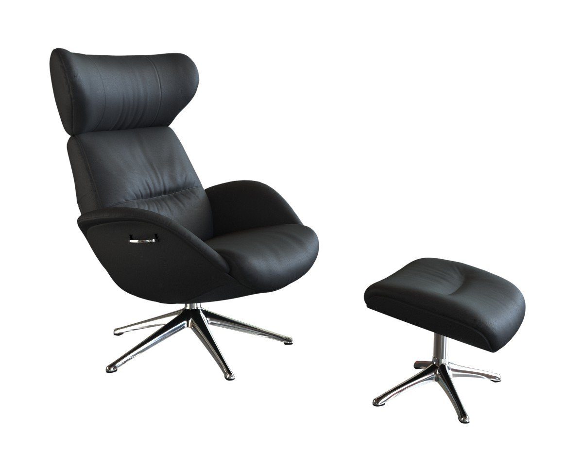 FLEXLUX Relaxfauteuil More, functionele stoel, gestoffeerde stoel, armleunstoel, TV-fauteuil Premium comfort, rug- en hoofdeindeverstelling, draaibaar, voet van aluminium