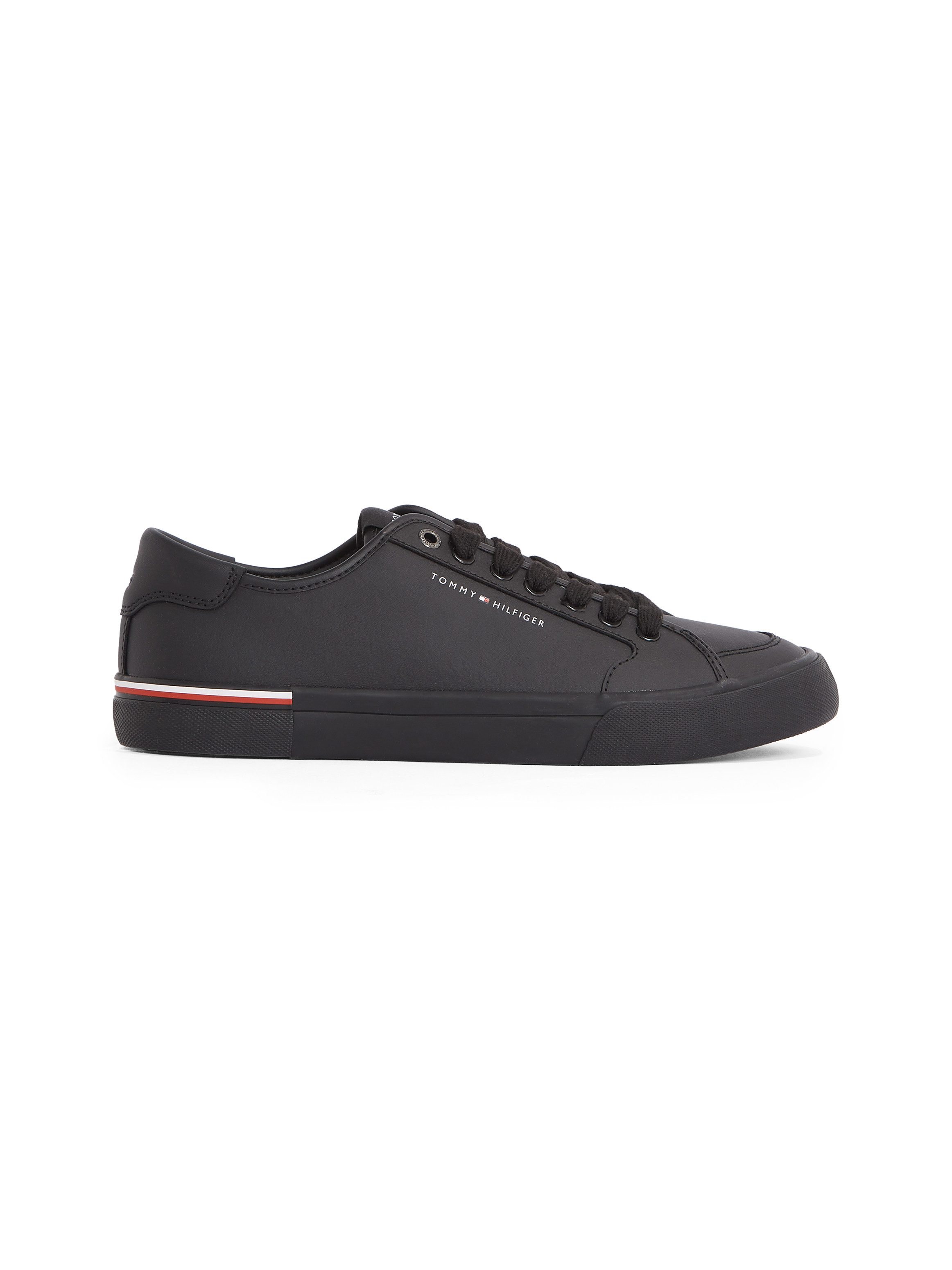 Tommy Hilfiger Sneakers CORE CORPORATE VULC LEATHER , vrijetijdsschoen, lage schoen, veterschoen met logotekst