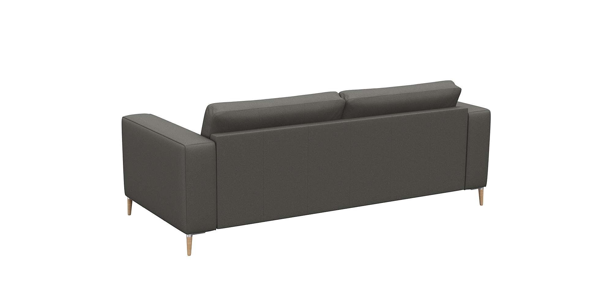 FLEXLUX 2,5-zitsbank Fiore, super zitcomfort door koudschuim, brede armleuningen, voeten van aluminium + eiken